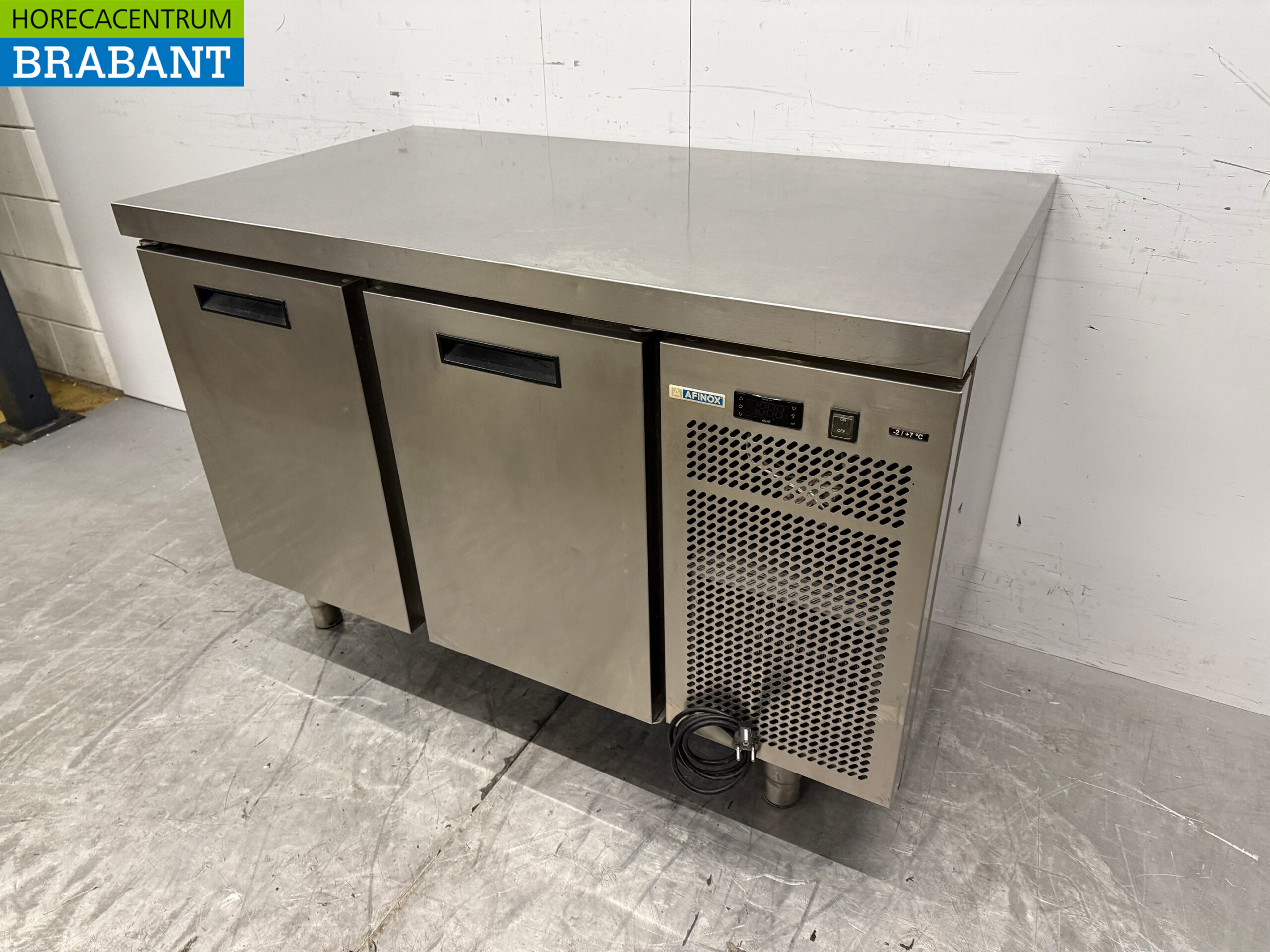 Stainless steel Afinox Refrigerated Workbench 2 doors 126 cm 230V Horeca - Image 2
