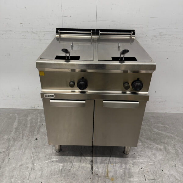 Stainless steel Zanussi Double Fryer 2 x 14 liter GAS Catering
