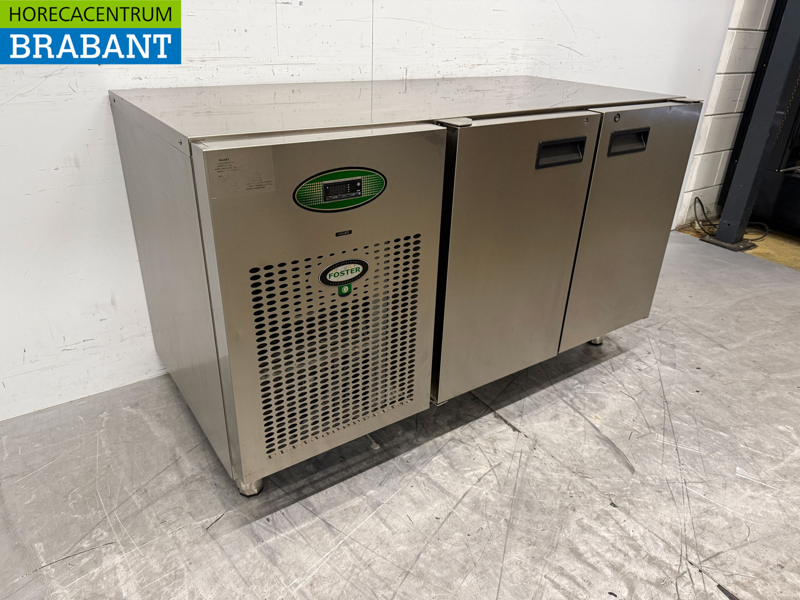 Stainless steel Foster Refrigerated Workbench 2 doors 142 cm 230V Catering - Image 2