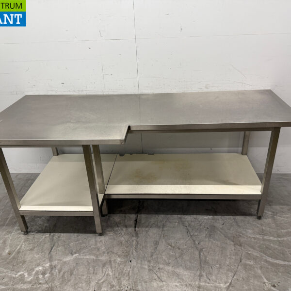 Stainless steel Worktable with undershelf 217 x 91 x 85.5 cm Catering