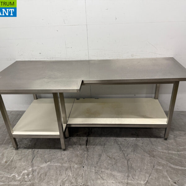 Stainless steel Worktable with undershelf 217 x 91 x 85.5 cm Catering