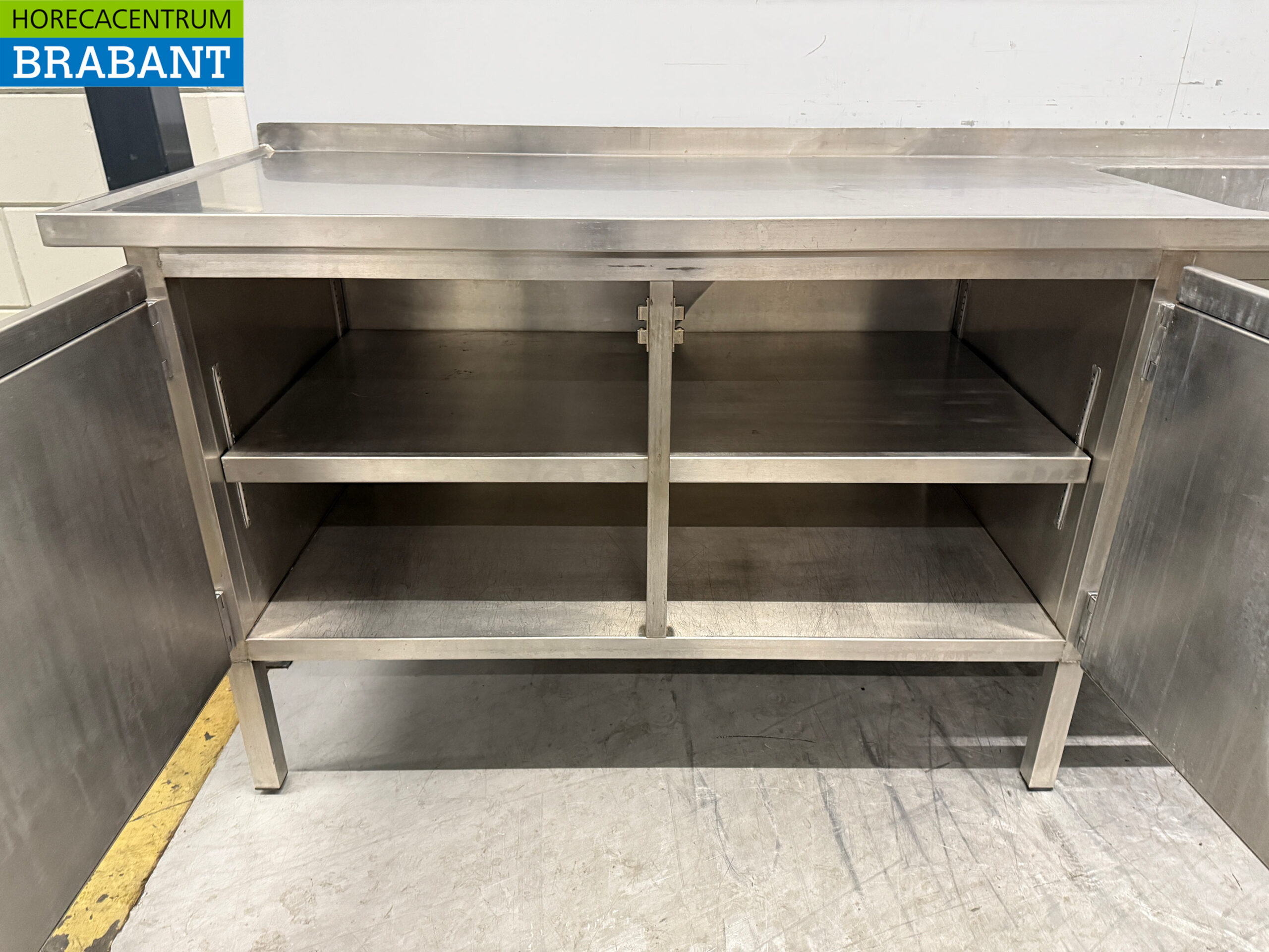 Stainless Steel Sink Table Double Sinks 400 x 70 x 91.5 cm Catering - Image 4