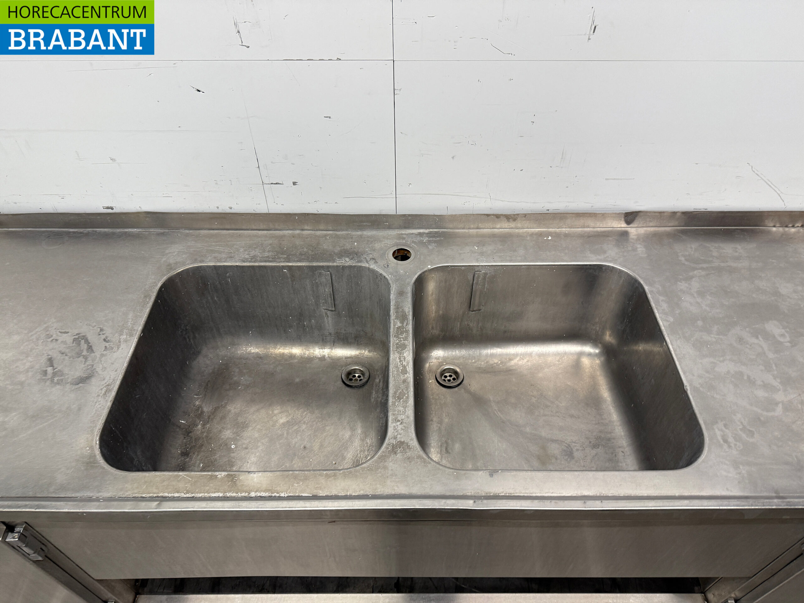 Stainless Steel Sink Table Double Sinks 400 x 70 x 91.5 cm Catering - Image 5