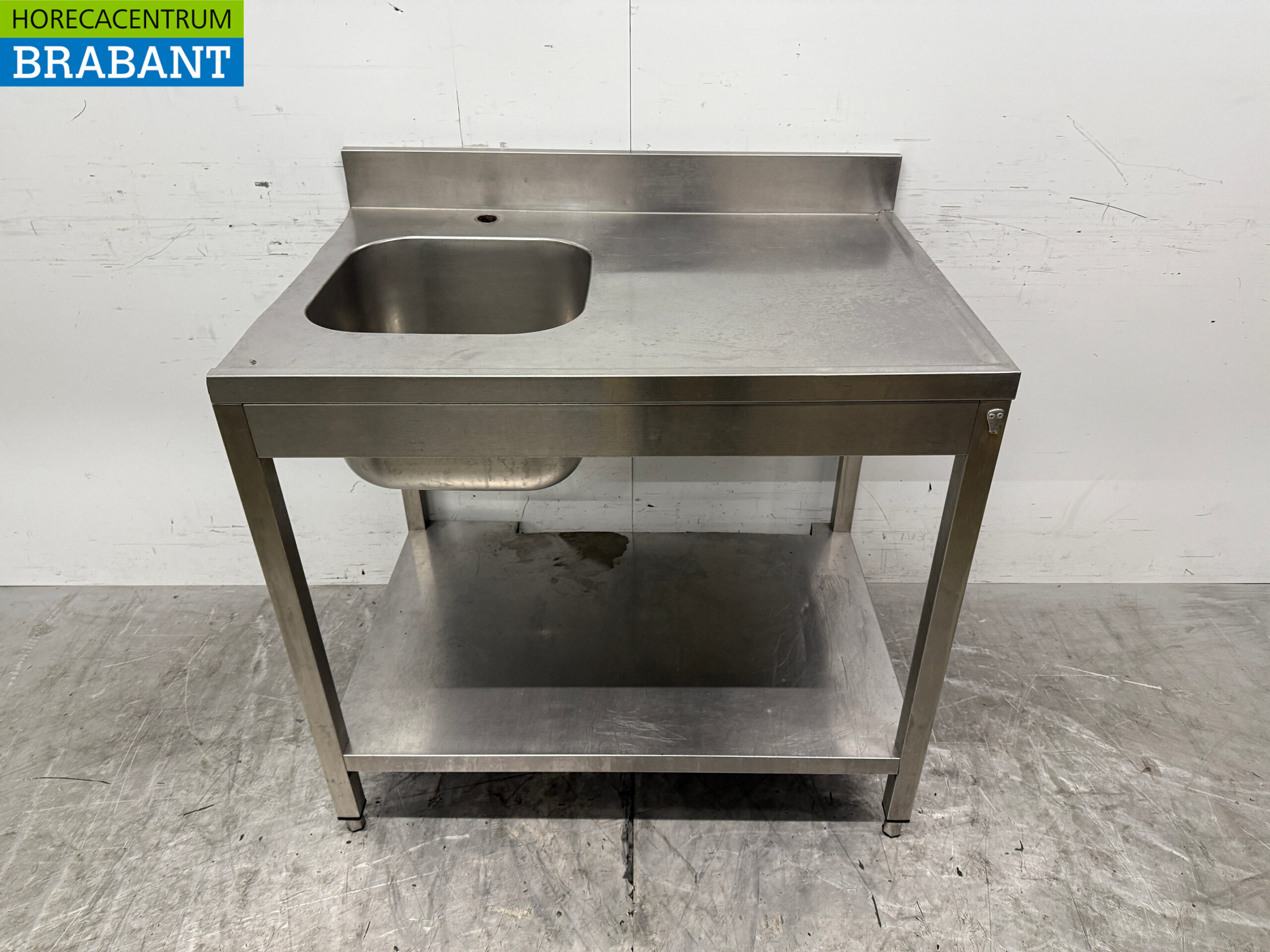 Stainless steel Rinse Table with Undershelf 100.2 x 68.5 x 91 cm Catering