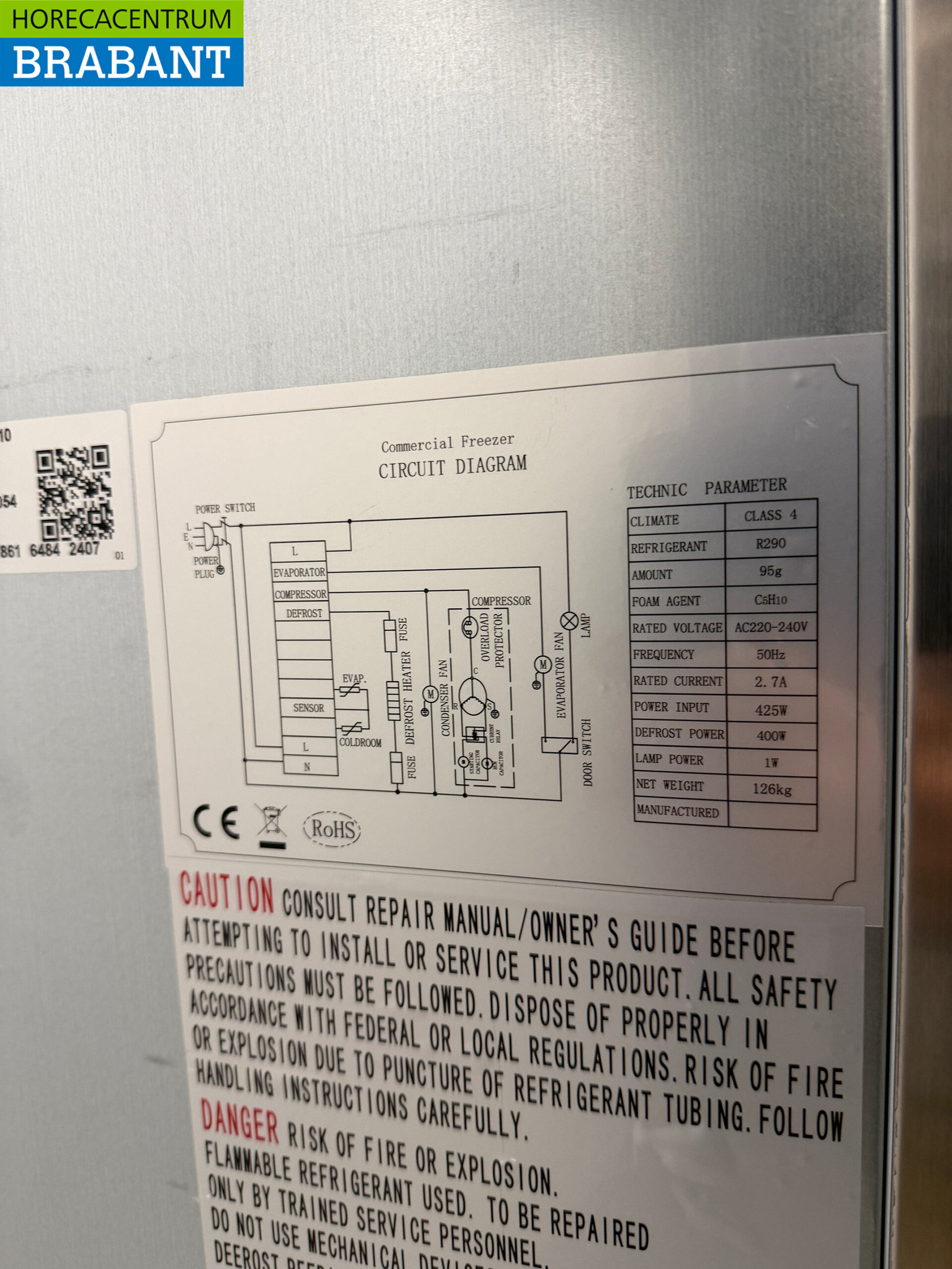 Stainless steel Ecofrost Freezer 465 liters 230V Horeca - Image 5