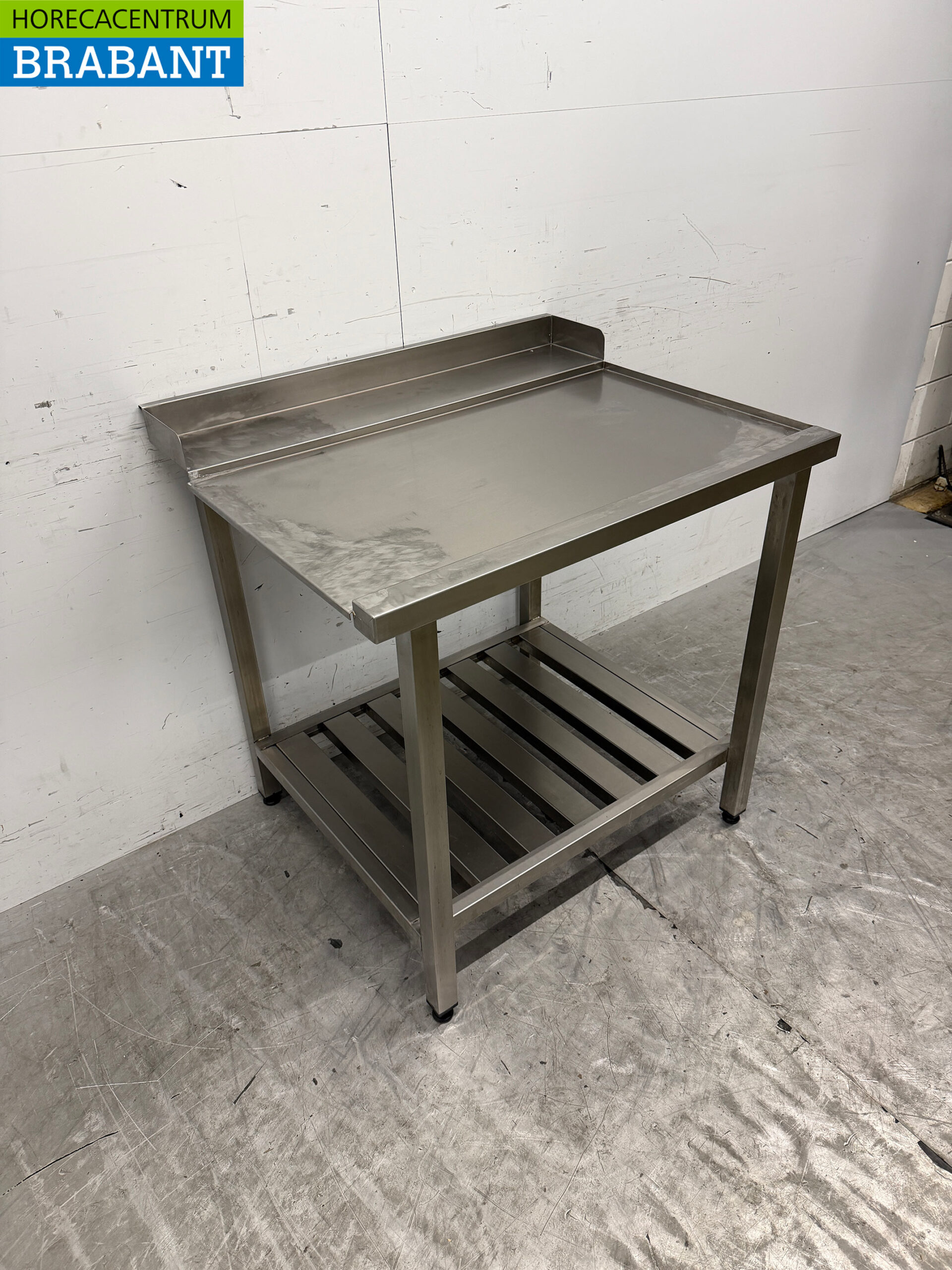 Stainless Steel Drainage Table T.B.V. Slide Through Dishwasher 90 x 75 x 93 cm Horeca - Image 3