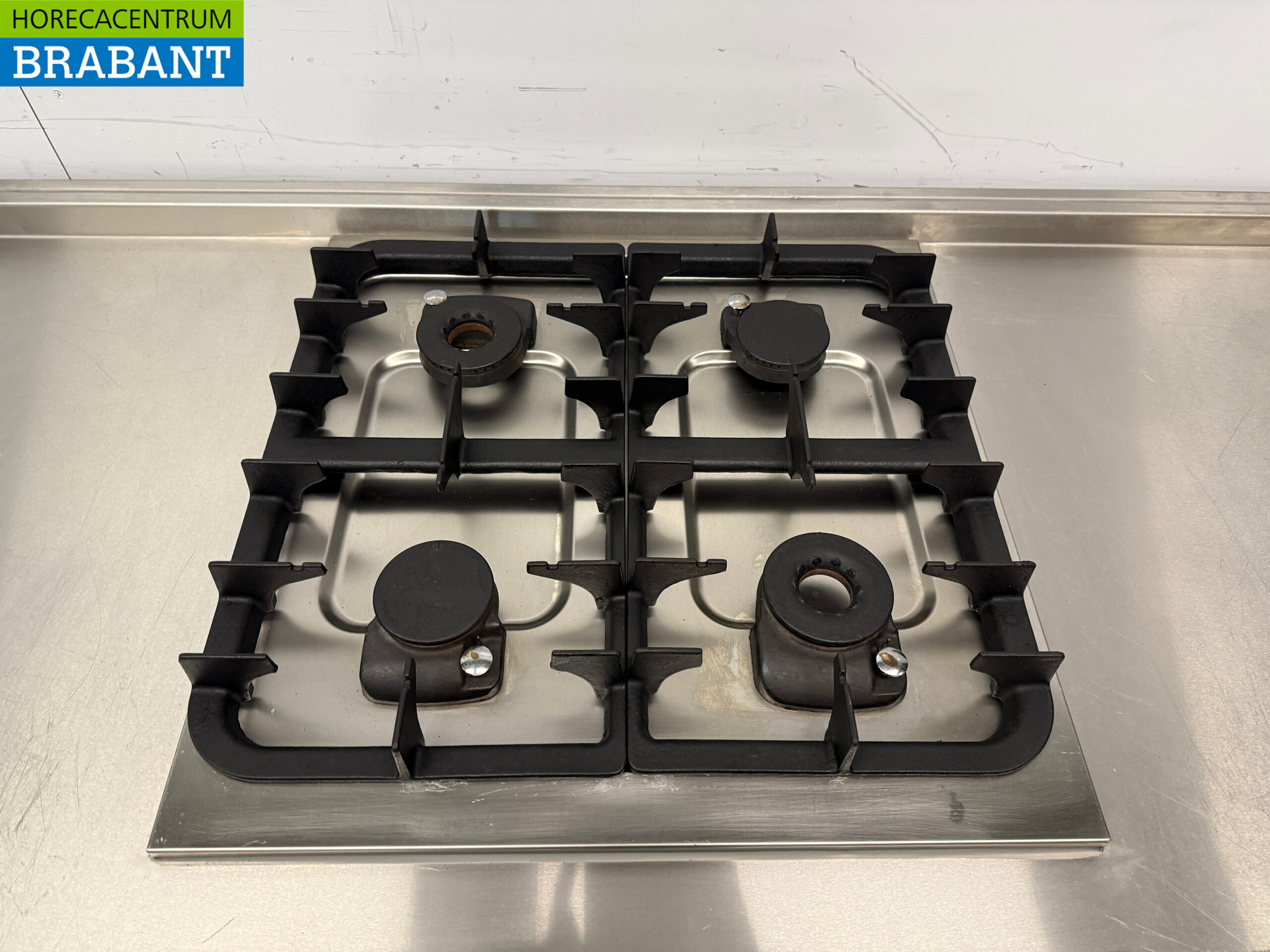 Stainless steel Worktable with stove and sink 280 cm Catering - Image 4