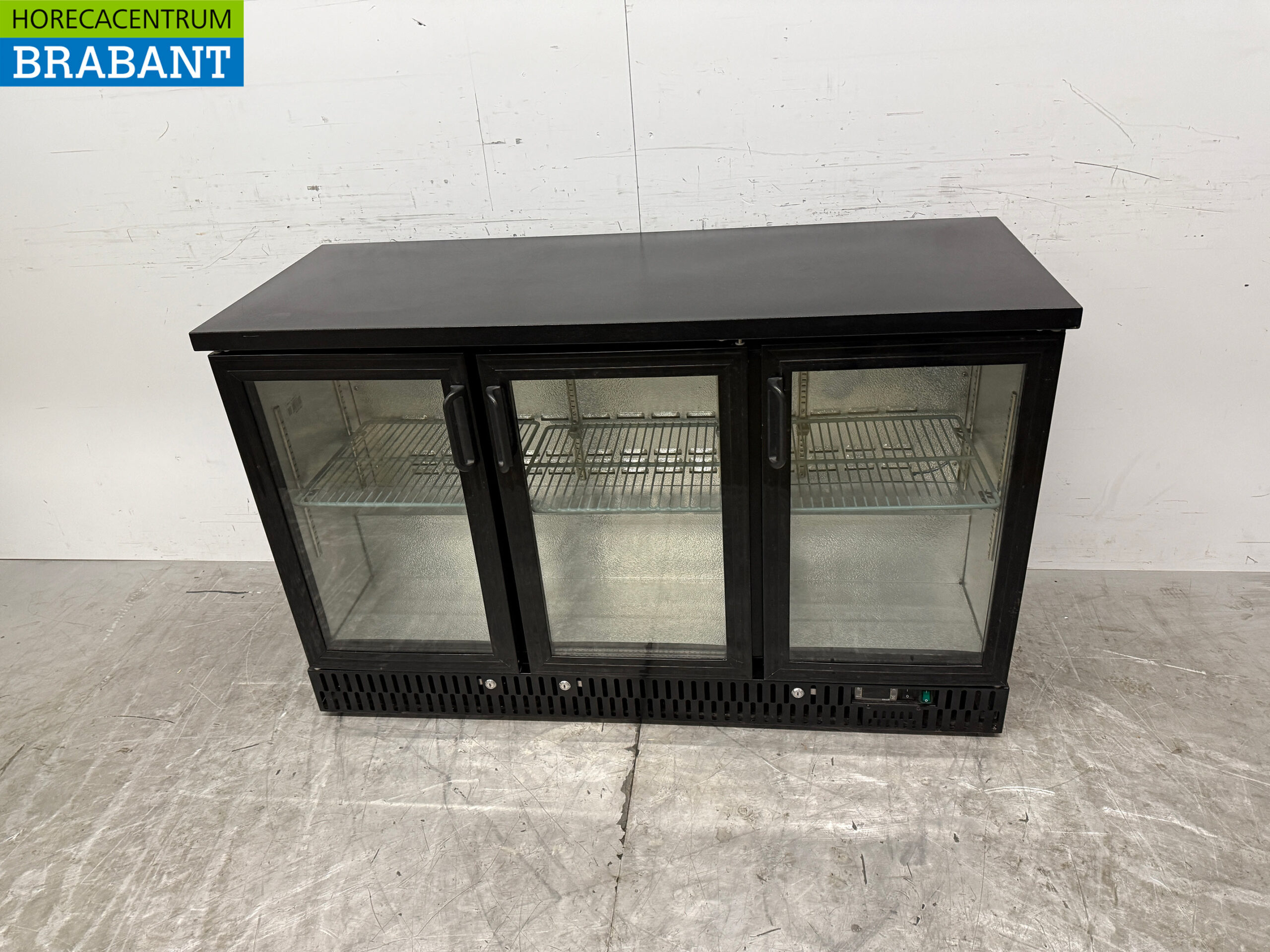 Maxima Bar Refrigerator 3 Glass Folding Doors 135 cm 230V Catering