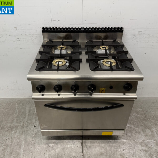Stainless steel Olis 4 Burner Stove with oven 80 cm GAS Horeca
