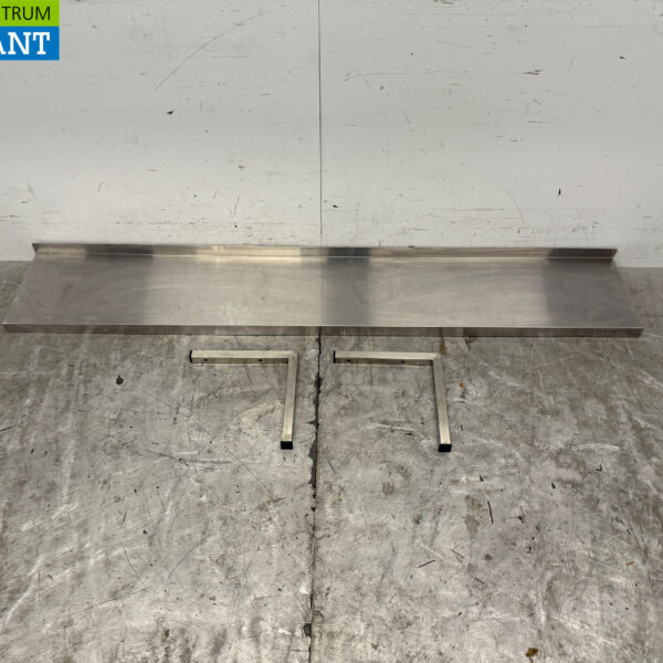 Stainless steel Wall Shelf with brackets 180 x 30 cm Catering