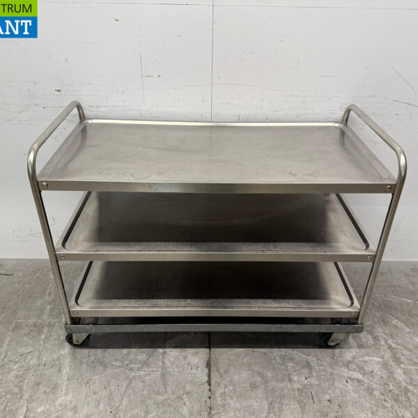 Stainless steel Serving Trolley 3 tiers 124 x 64 x 94 cm Catering