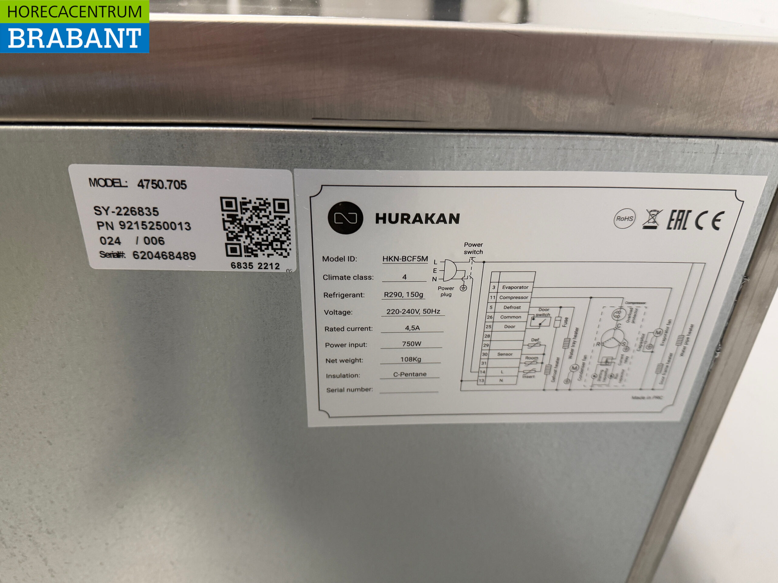 Stainless steel Ecofrost Mobile Blastchiller 5x 1/1 GN or 60/40 cm 230V Horeca - Image 5