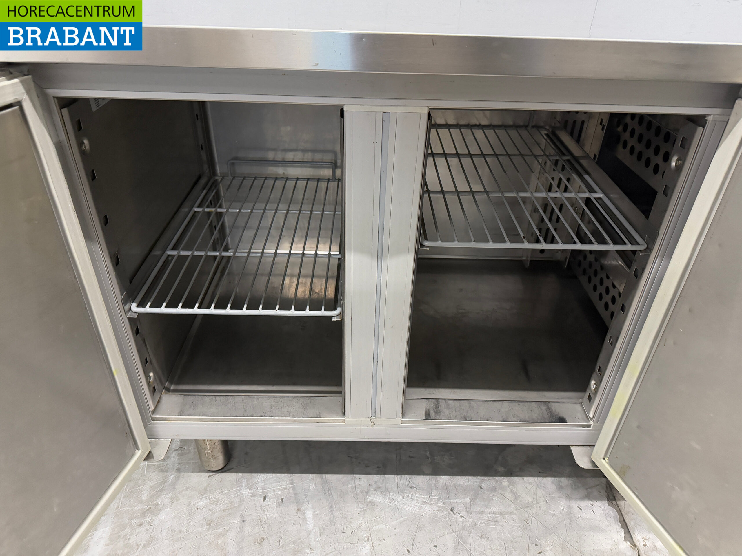 Stainless steel Catertech Refrigerated Workbench 2 doors and 2 drawers 180.5 cm 230V Horeca - Image 4
