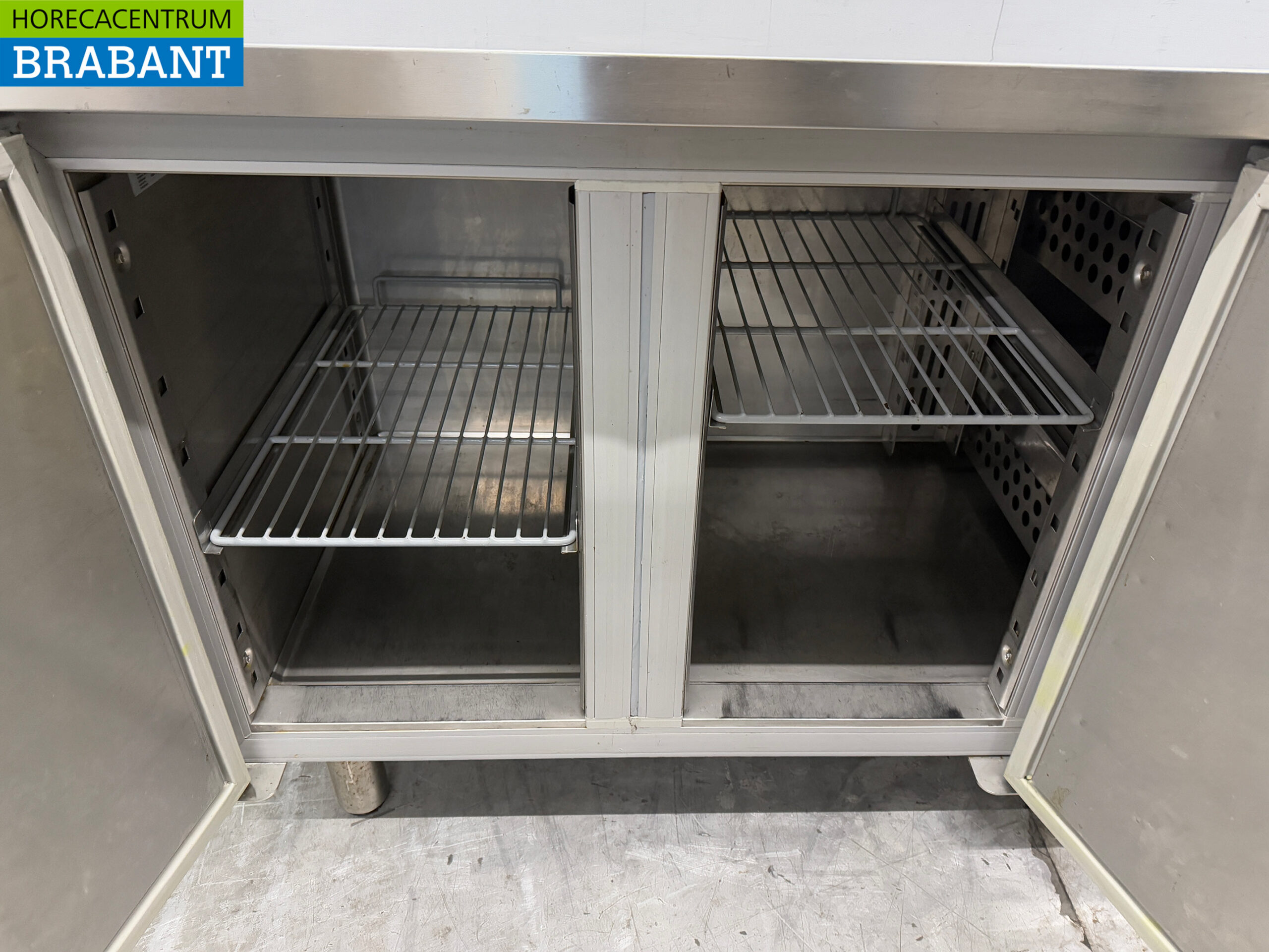 Stainless steel Catertech Refrigerated Workbench 2 doors and 2 drawers 180.5 cm 230V Horeca - Image 5