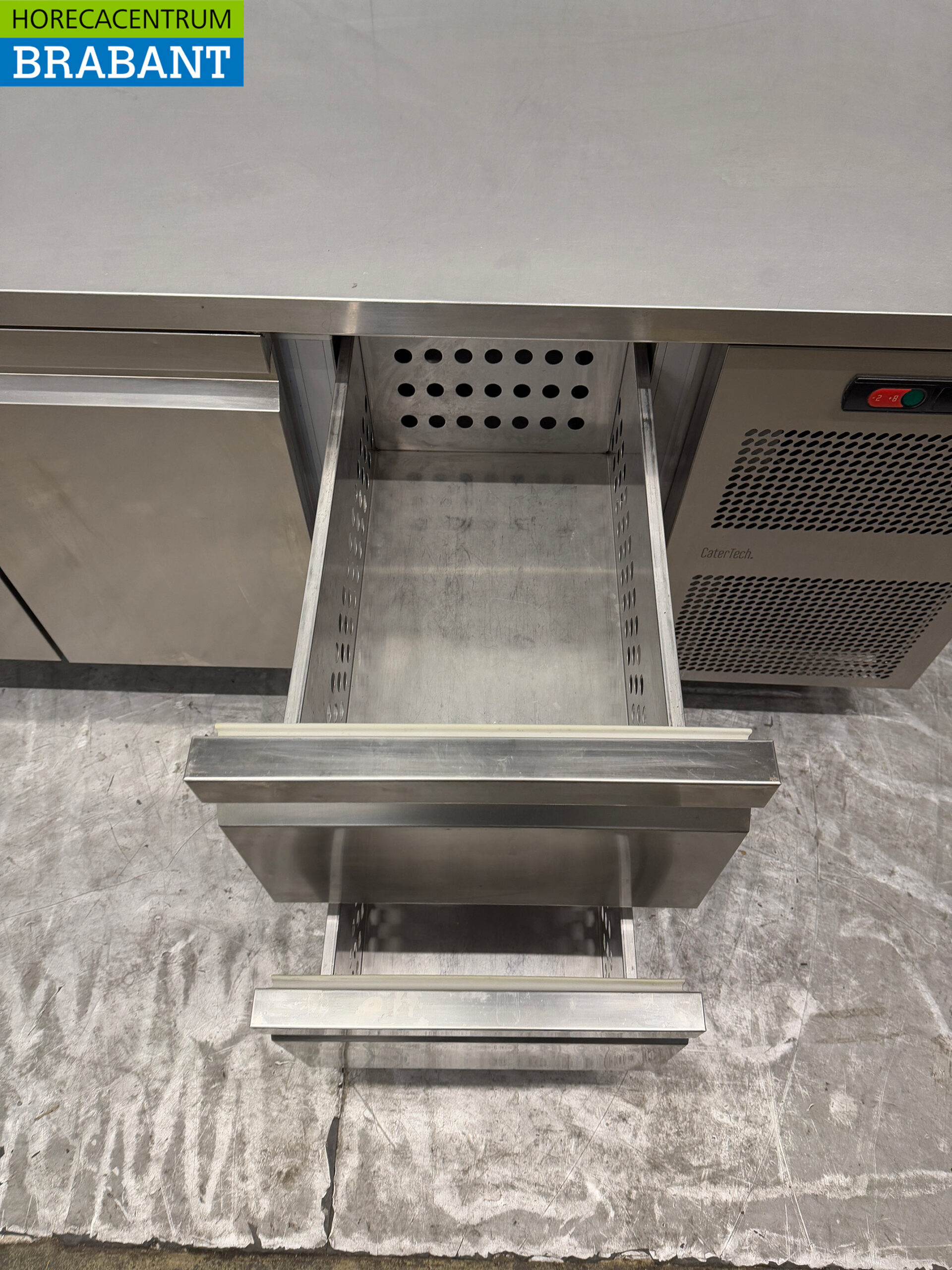Stainless steel Catertech Refrigerated Workbench 2 doors and 2 drawers 180.5 cm 230V Horeca - Image 6