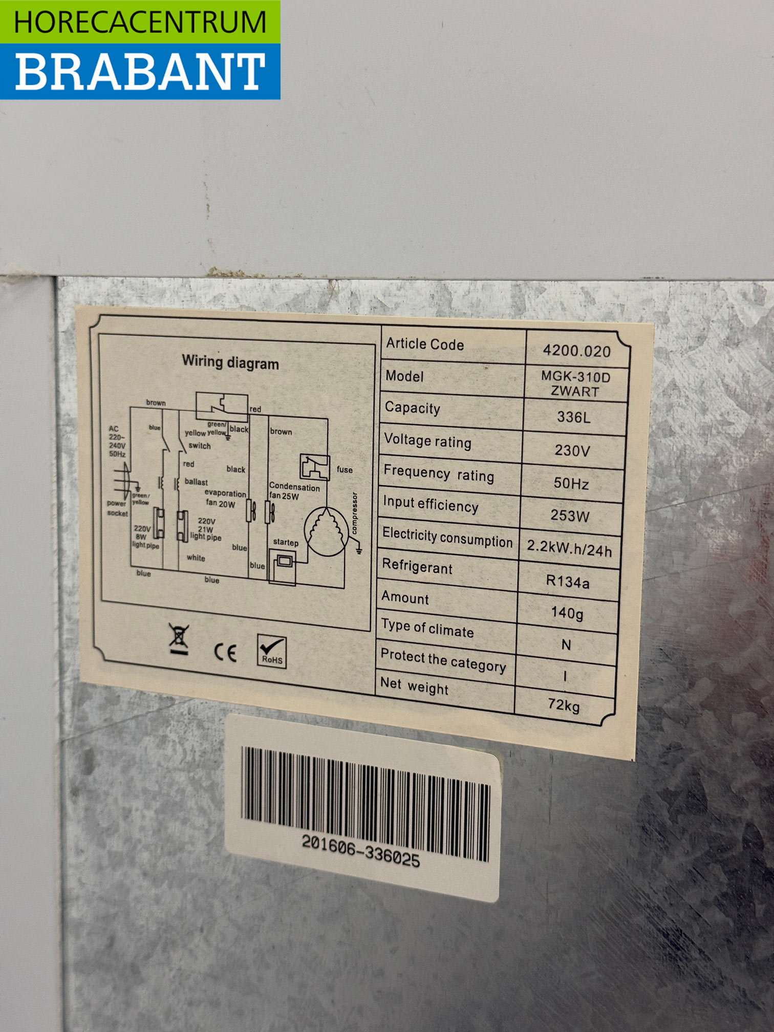 Hakvoort Refrigeration Glass door cooler 336 liters 230V Horeca - Image 5