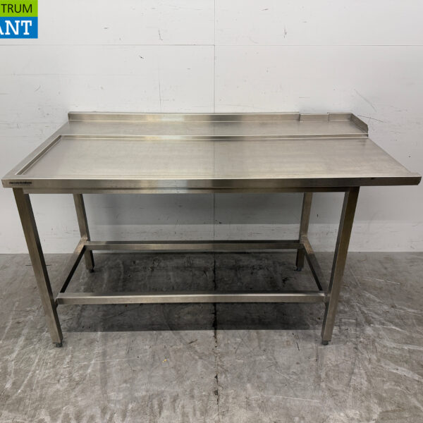 Stainless Steel Drainage Table T.B.V. Slide Through Dishwasher 159 x 87 x 91,5 cm Horeca