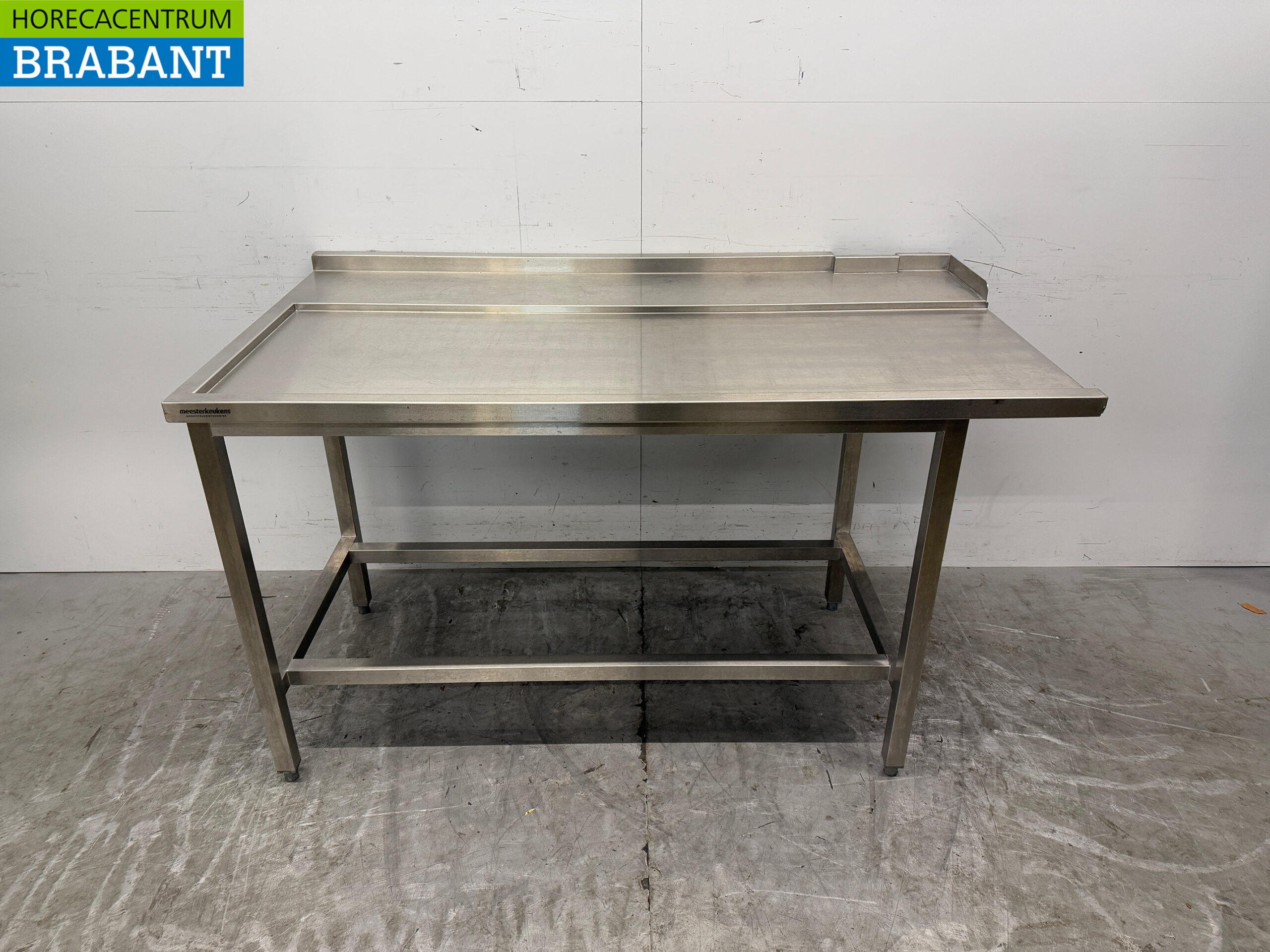 Stainless Steel Drainage Table T.B.V. Slide Through Dishwasher 159 x 87 x 91,5 cm Horeca