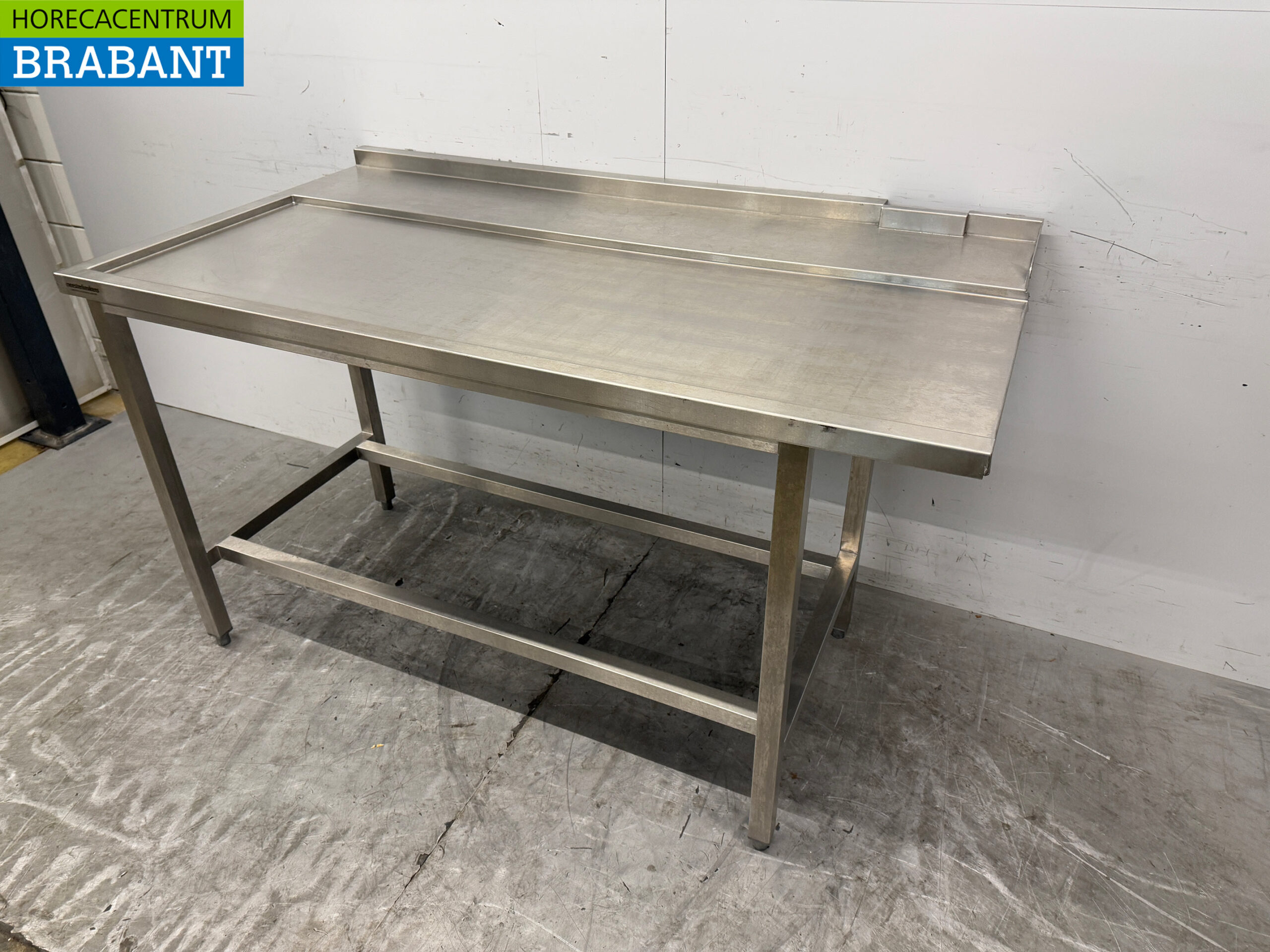 Stainless Steel Drainage Table T.B.V. Slide Through Dishwasher 159 x 87 x 91,5 cm Horeca - Image 3