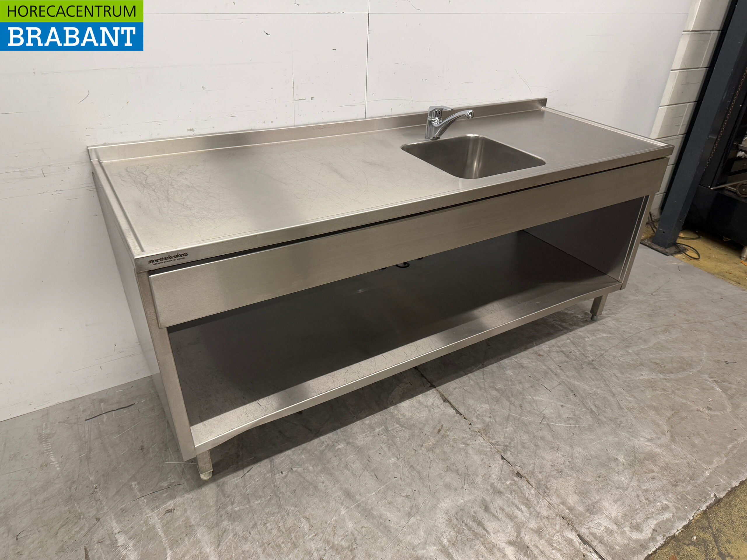 Stainless steel sink Sink with faucet 200 x 70 x 90 cm Catering - Image 3