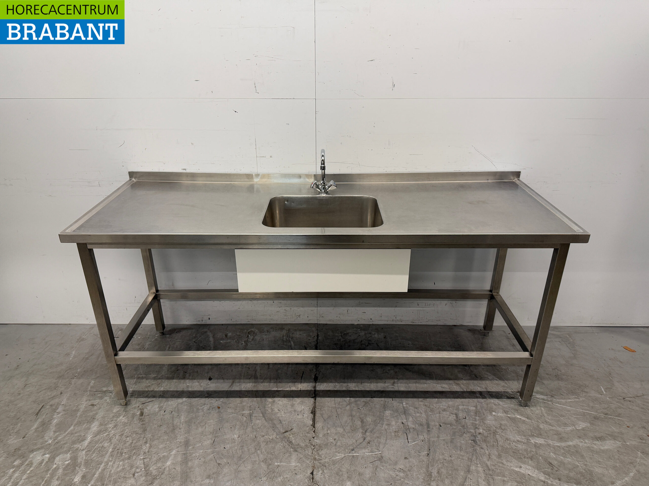 Stainless steel sink Sink with faucet 200 x 70 x 90.5 cm Catering