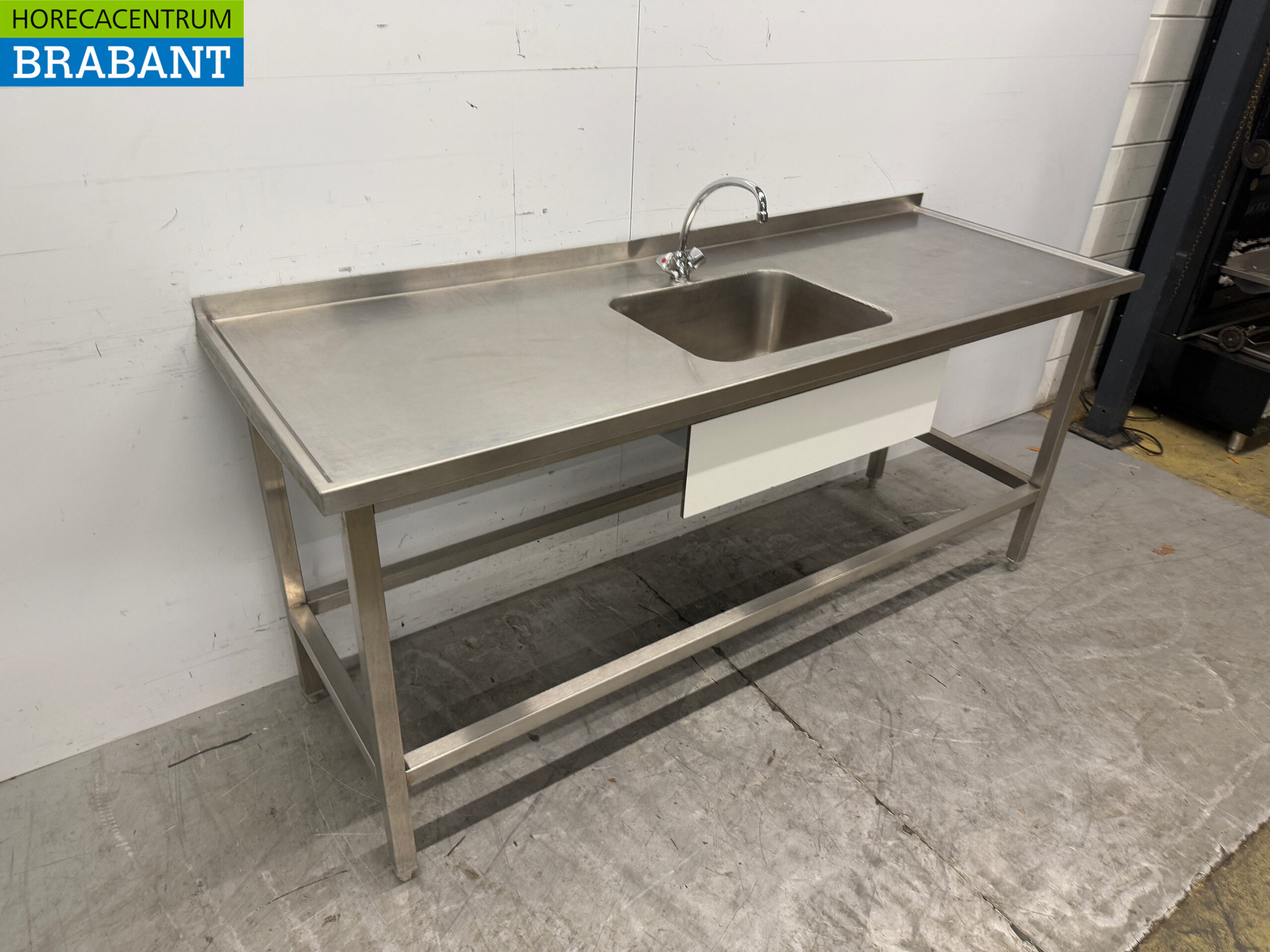 Stainless steel sink Sink with faucet 200 x 70 x 90.5 cm Catering - Image 2