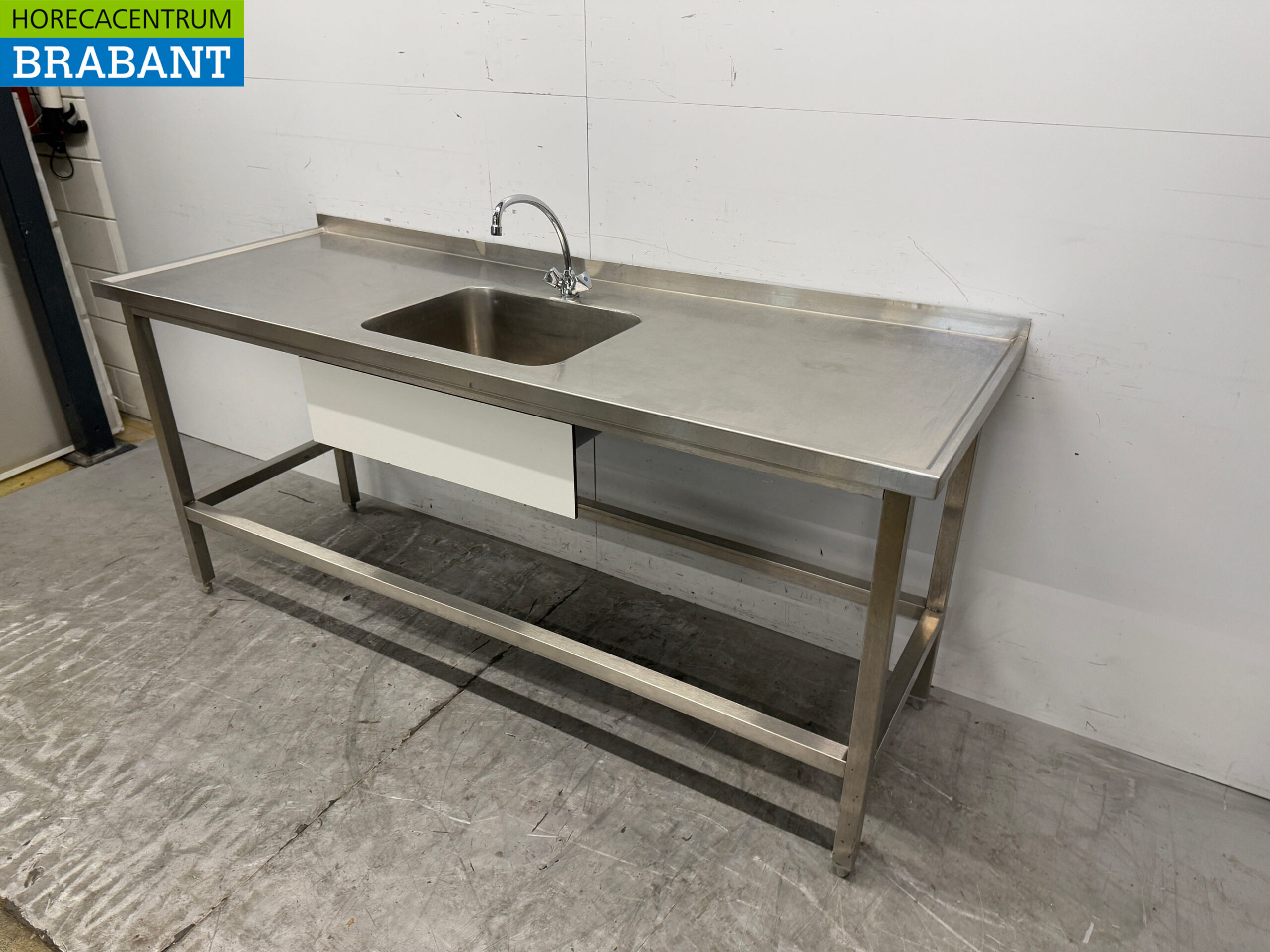 Stainless steel sink Sink with faucet 200 x 70 x 90.5 cm Catering - Image 3