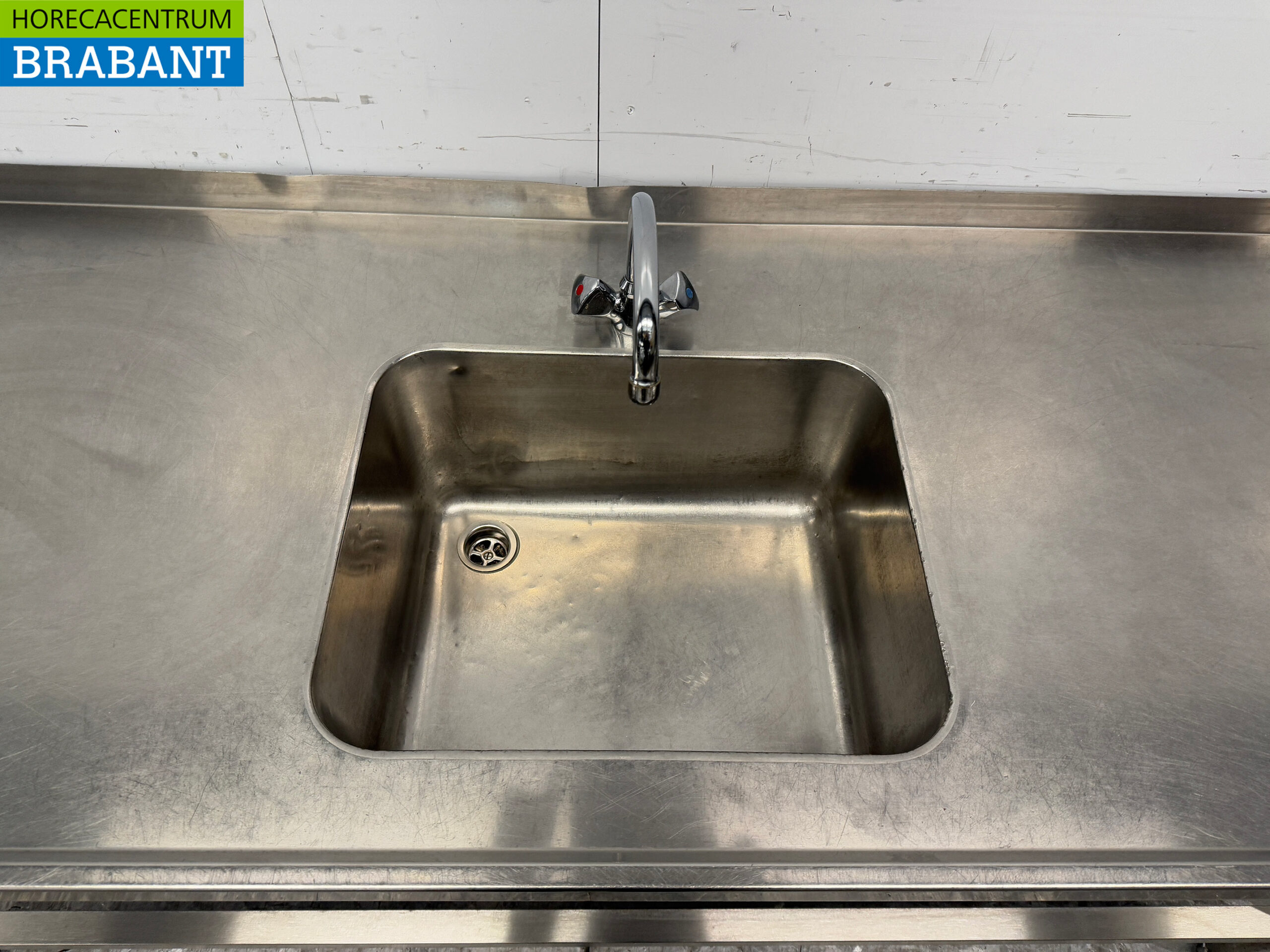 Stainless steel sink Sink with faucet 200 x 70 x 90.5 cm Catering - Image 4