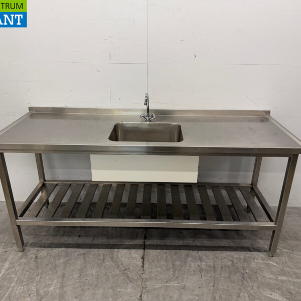 Stainless steel sink Sink with faucet 200 x 70 x 90.5 cm Catering