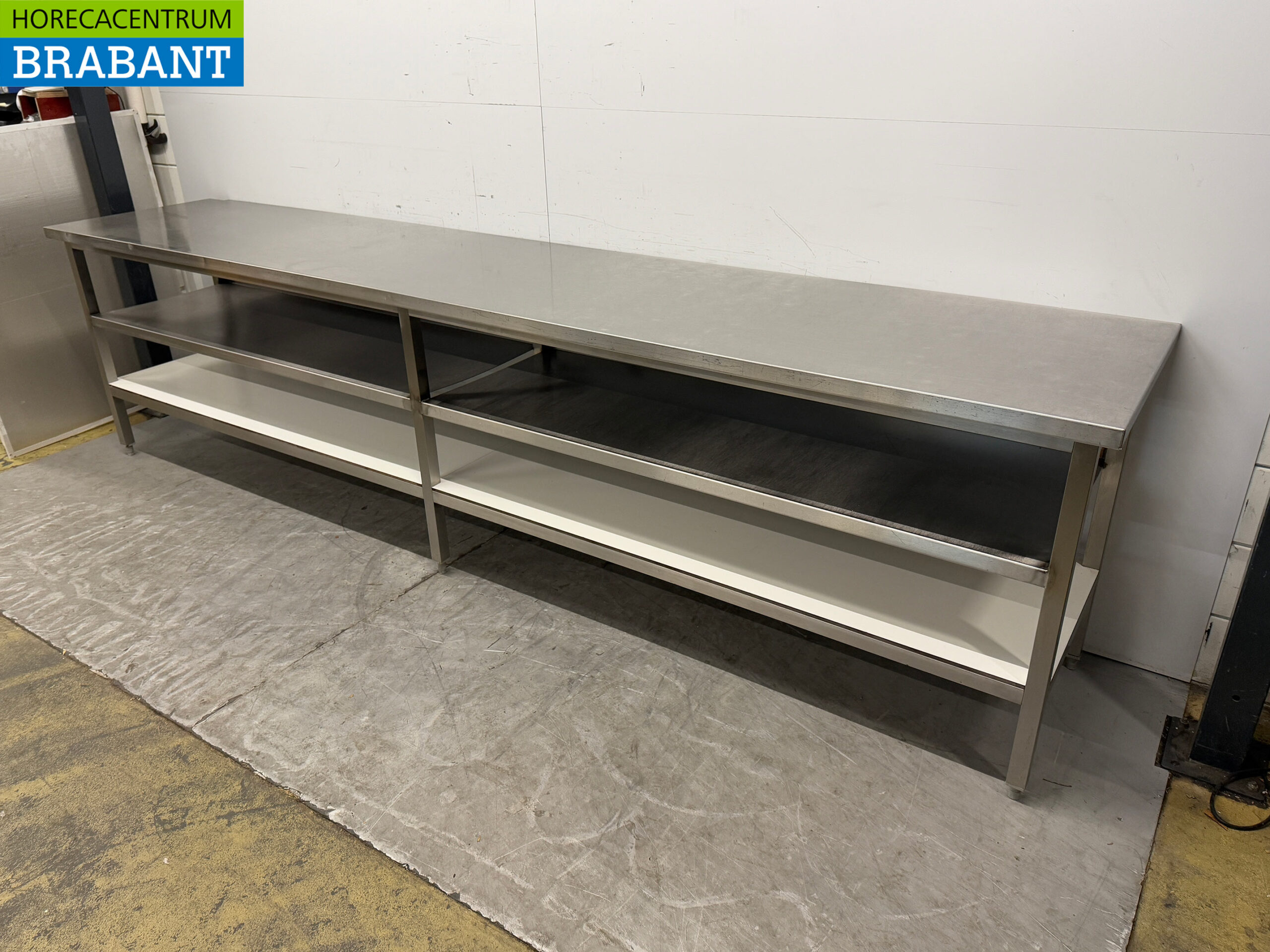 Stainless steel Worktable with undershelf 356 x 70 x 91 cm Catering - Image 2