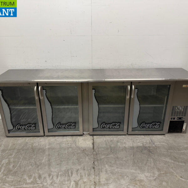 Stainless steel Gamko Bar Cooler 4 Glass Folding Doors 254,5 cm 230V Catering