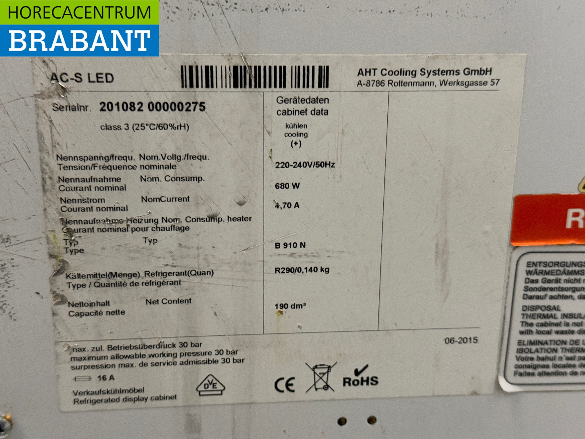 AHT Mobile Jupiler Wall Cooler 71.5 cm 230V Horeca - Image 5