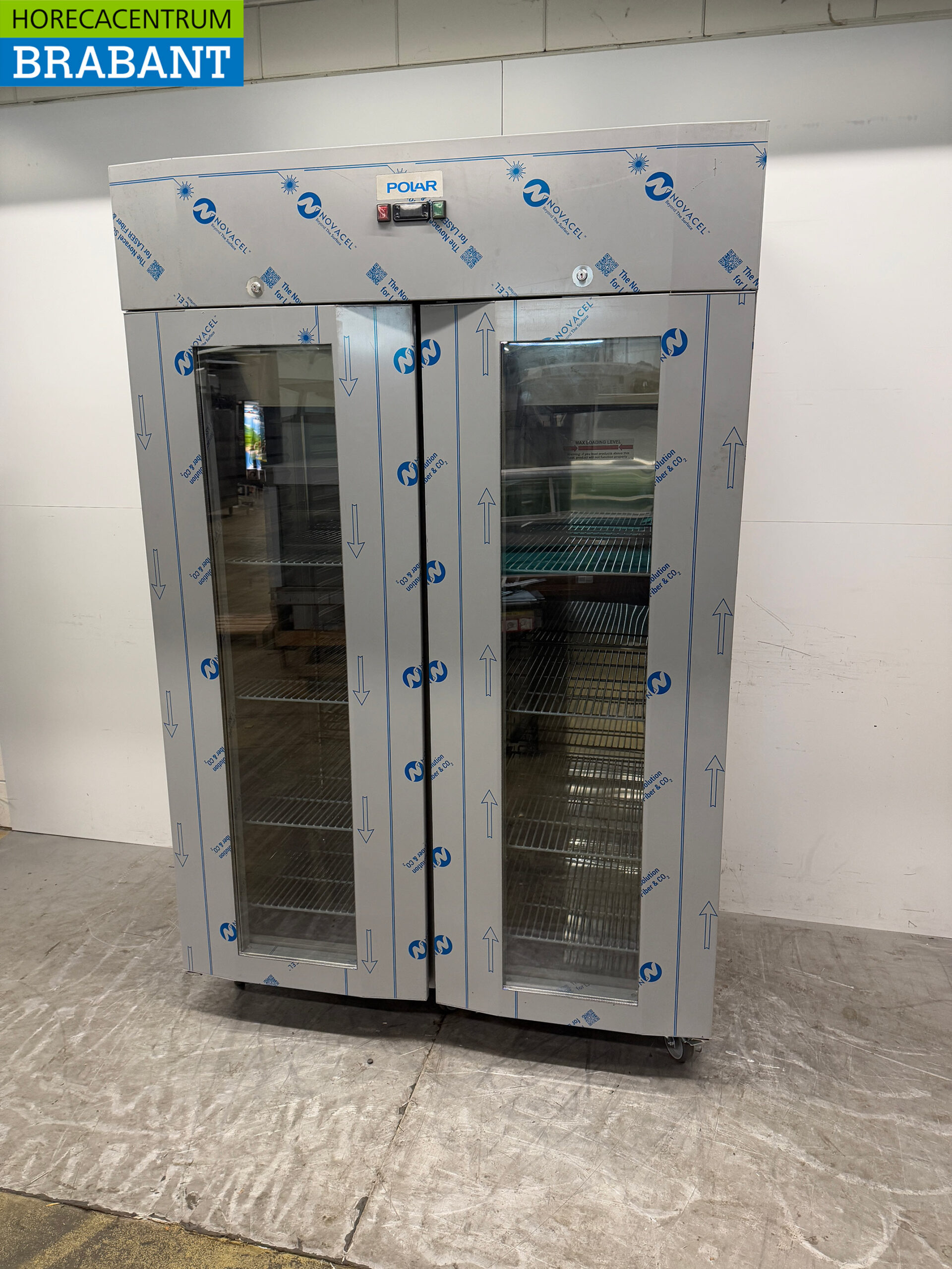 Stainless steel Polar Mobile Double Door Glass Door Refrigerator 1400 liters 230V Catering