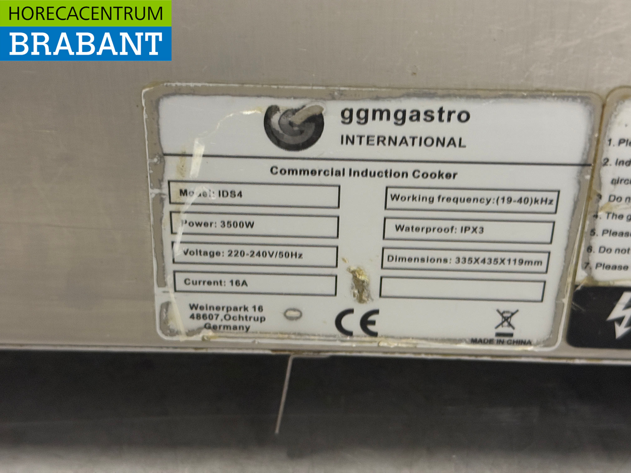 Stainless steel Induction Hob 3.5 kW 230V Horeca - Image 4