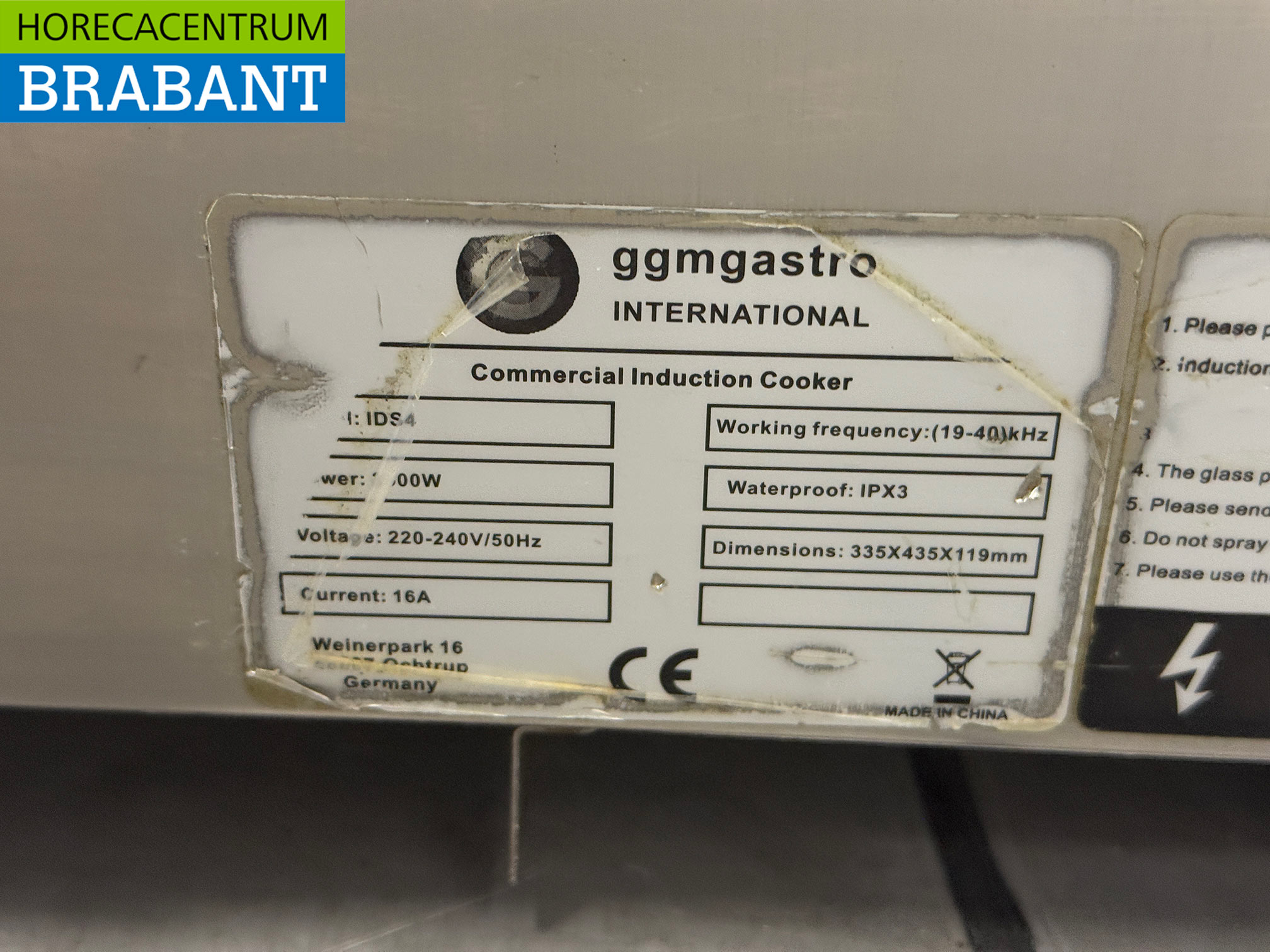 Stainless steel Induction Hob 3.5 kW 230V Horeca - Image 4