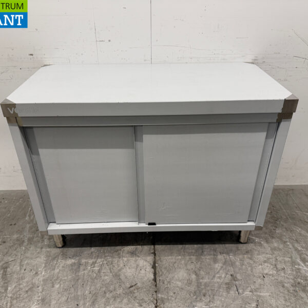 Stainless steel Vogue Work Cabinet 2 Sliding Doors 120 x 60 x 90 cm Catering