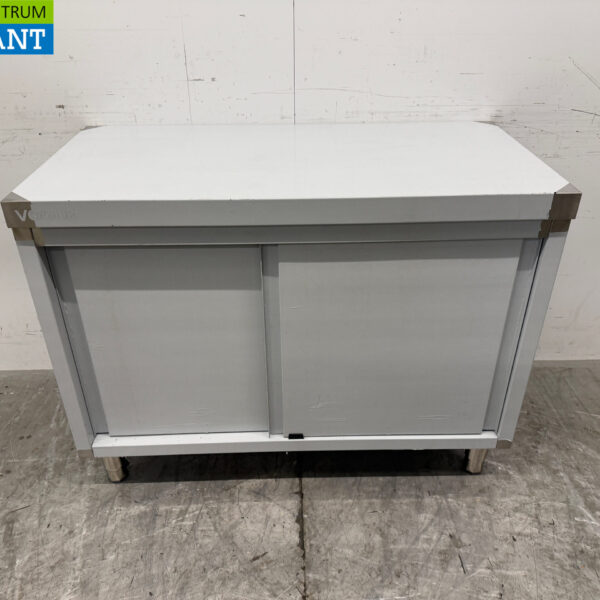Stainless steel Vogue Work Cabinet 2 Sliding Doors 120 x 60 x 90 cm Catering