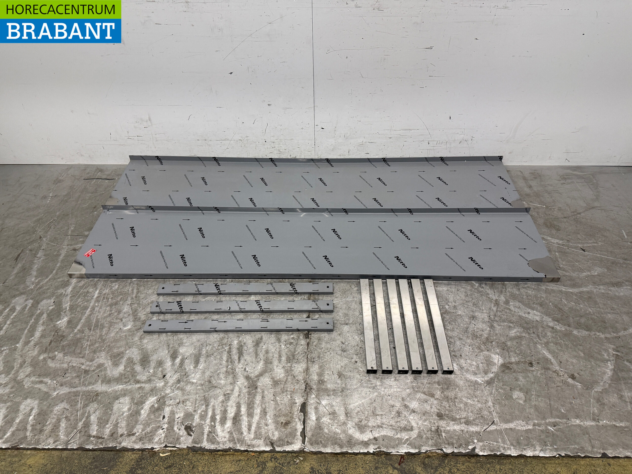 Stainless steel Double Wall Shelf 200 x 40 cm Horeca