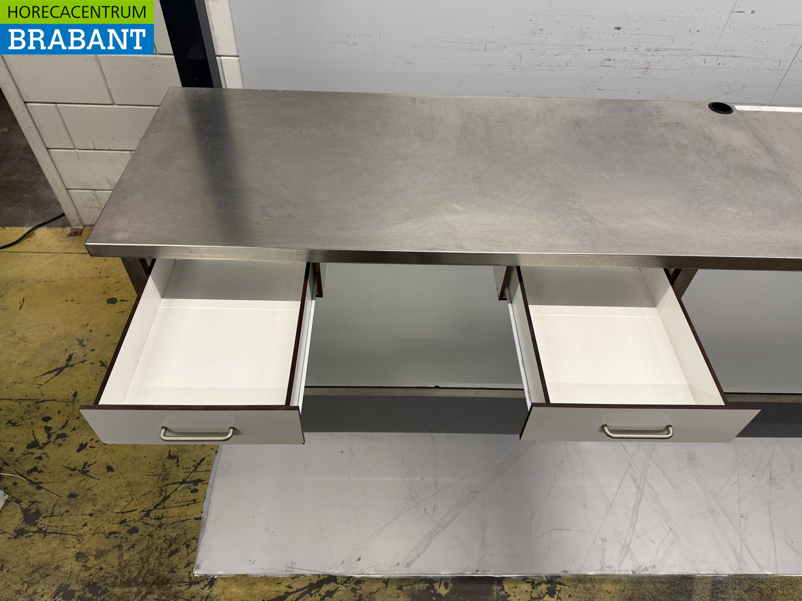 Stainless steel sink Sink with faucet 420 x 70 x 91 cm Catering - Image 4