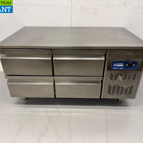 Stainless steel Diamond Refrigerated Workbench 4 Drawers 120 cm 230V Catering