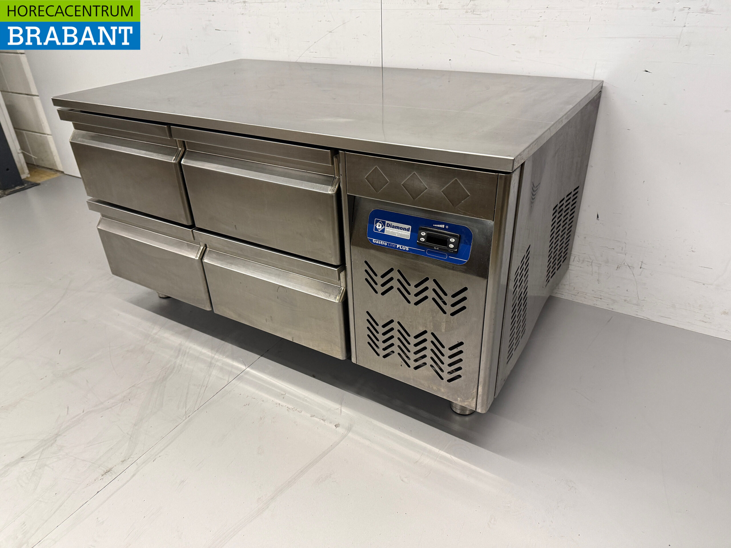 Stainless steel Diamond Refrigerated Workbench 4 Drawers 120 cm 230V Catering - Image 2