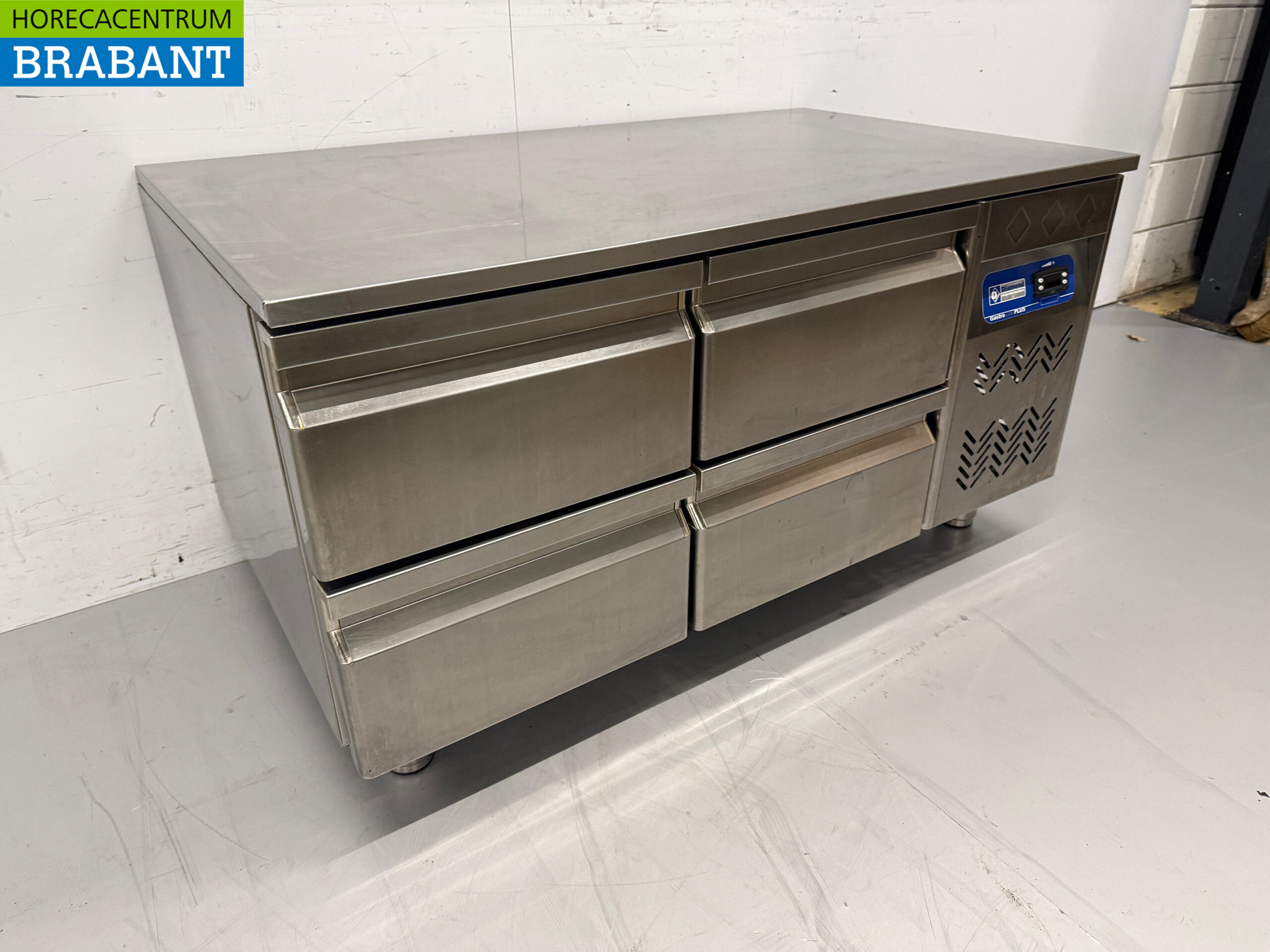 Stainless steel Diamond Refrigerated Workbench 4 Drawers 120 cm 230V Catering - Image 3