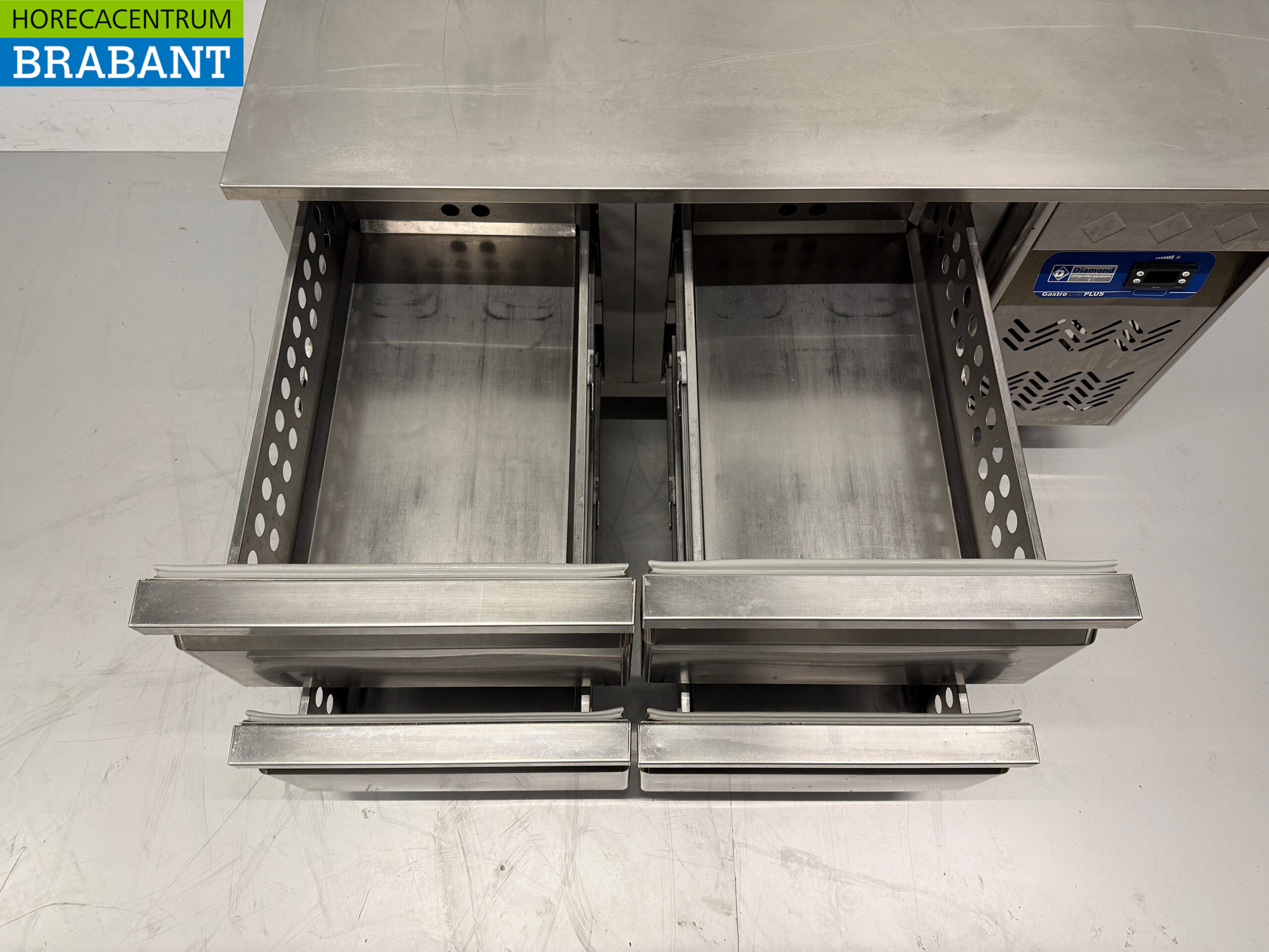 Stainless steel Diamond Refrigerated Workbench 4 Drawers 120 cm 230V Catering - Image 4