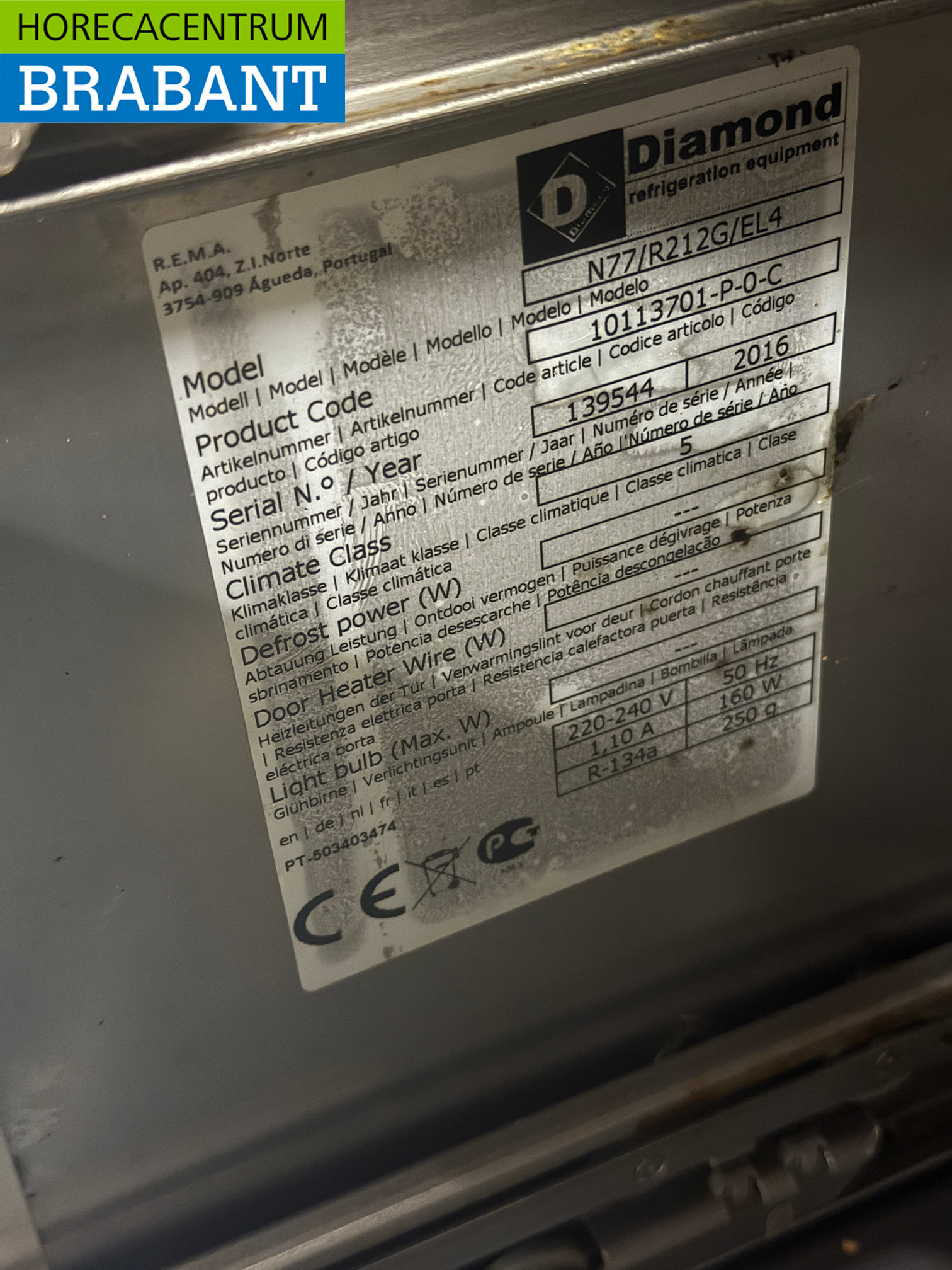 Stainless steel Diamond Refrigerated Workbench 4 Drawers 120 cm 230V Catering - Image 5