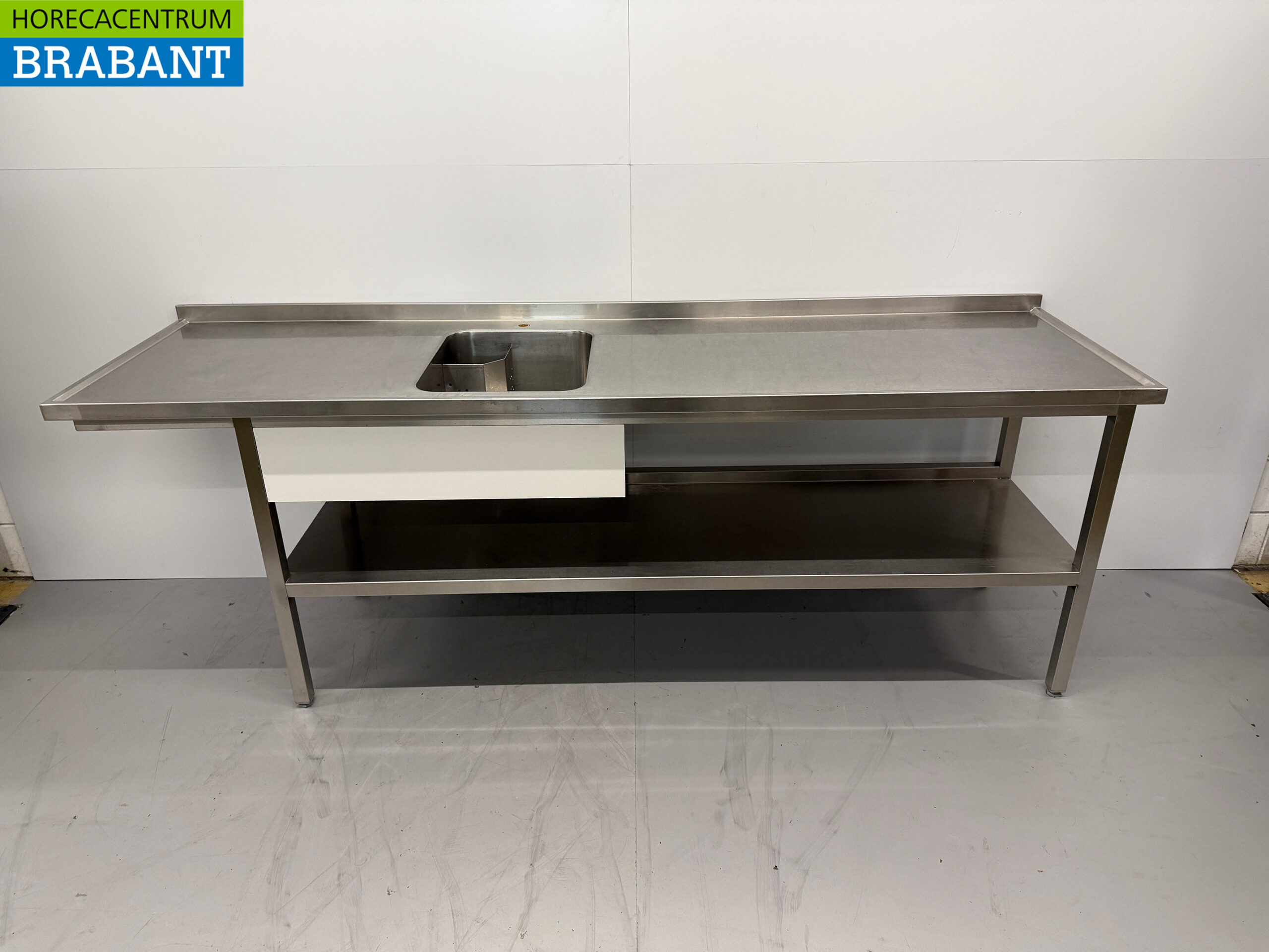 Stainless steel sink Sink with underhood 250 x 70 x 89 cm Catering