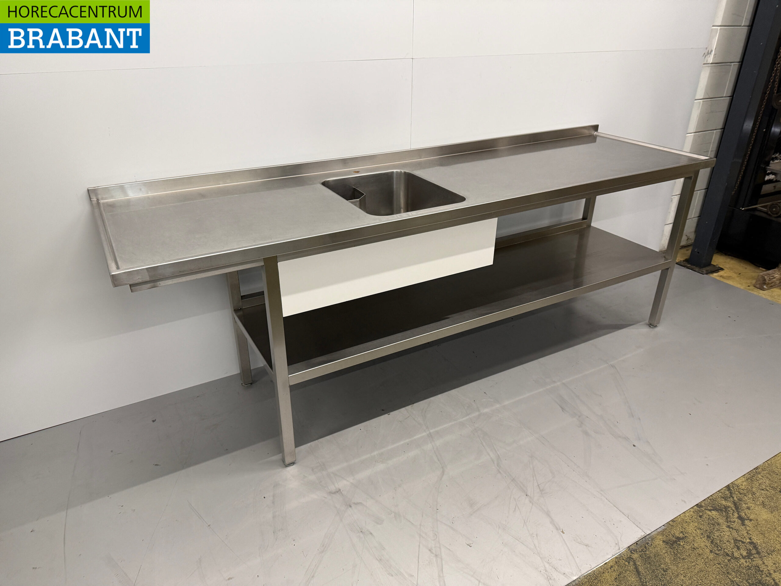 Stainless steel sink Sink with underhood 250 x 70 x 89 cm Catering - Image 2
