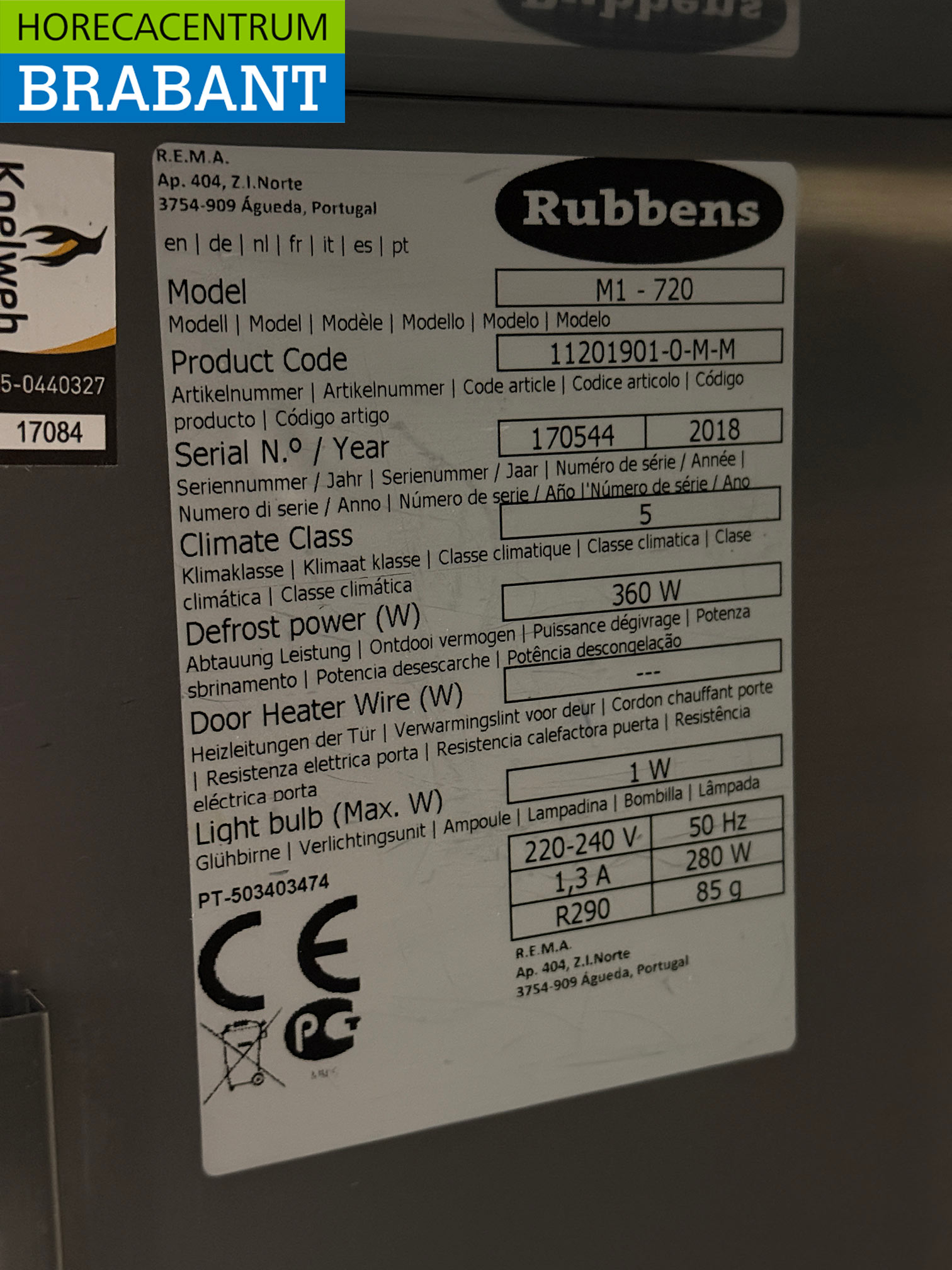 Stainless steel Rubbens Refrigeration 550 liters 230V Catering - Image 5