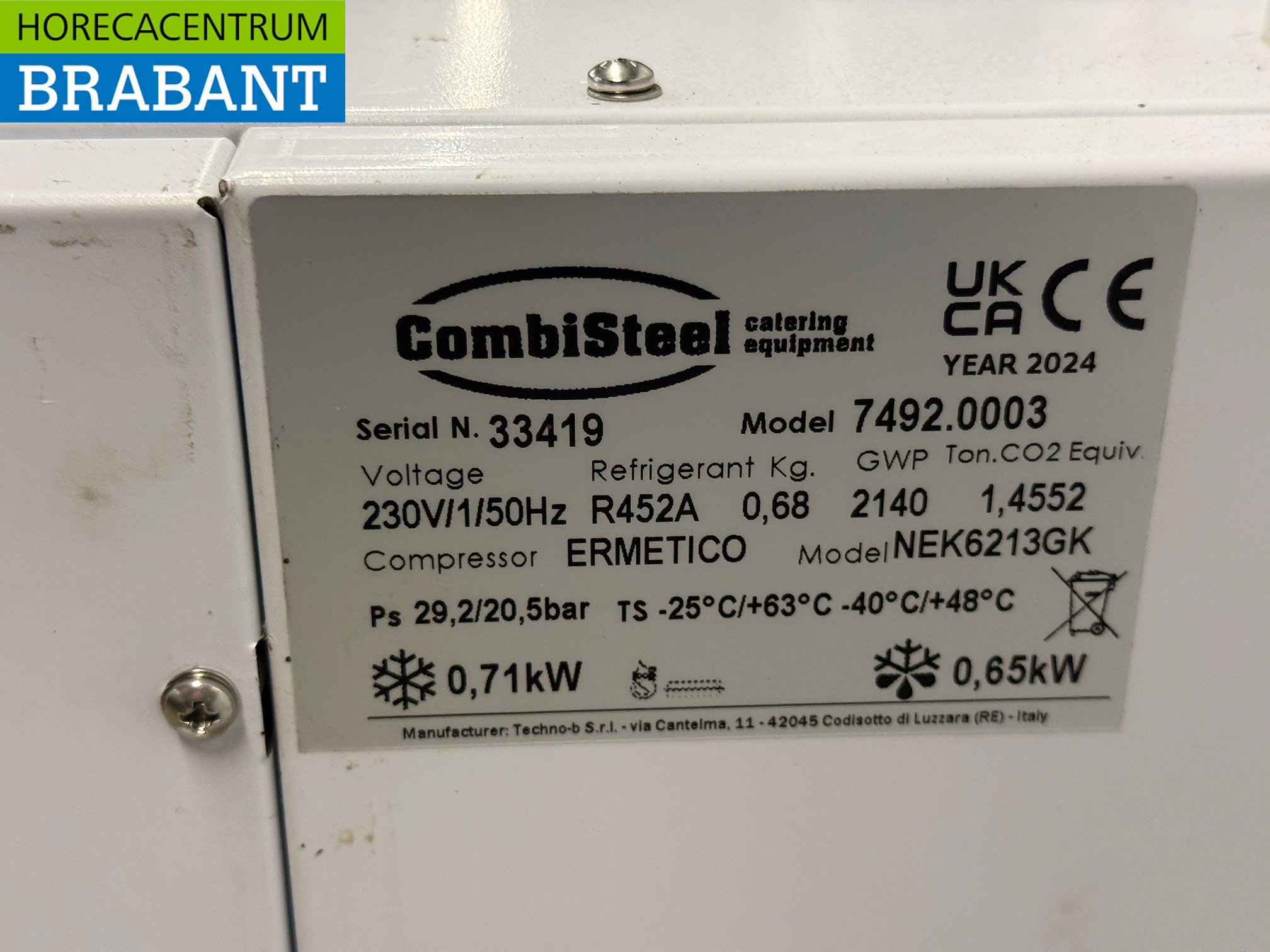 Combisteel Refrigeration Unit Refrigeration Unit Plug-in Monoblock Wall Unit 7.4 m3 230V Horeca - Image 5