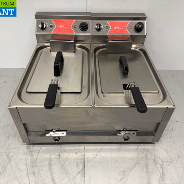 Stainless steel Double Fryer 2 x 12 liters 400V Catering