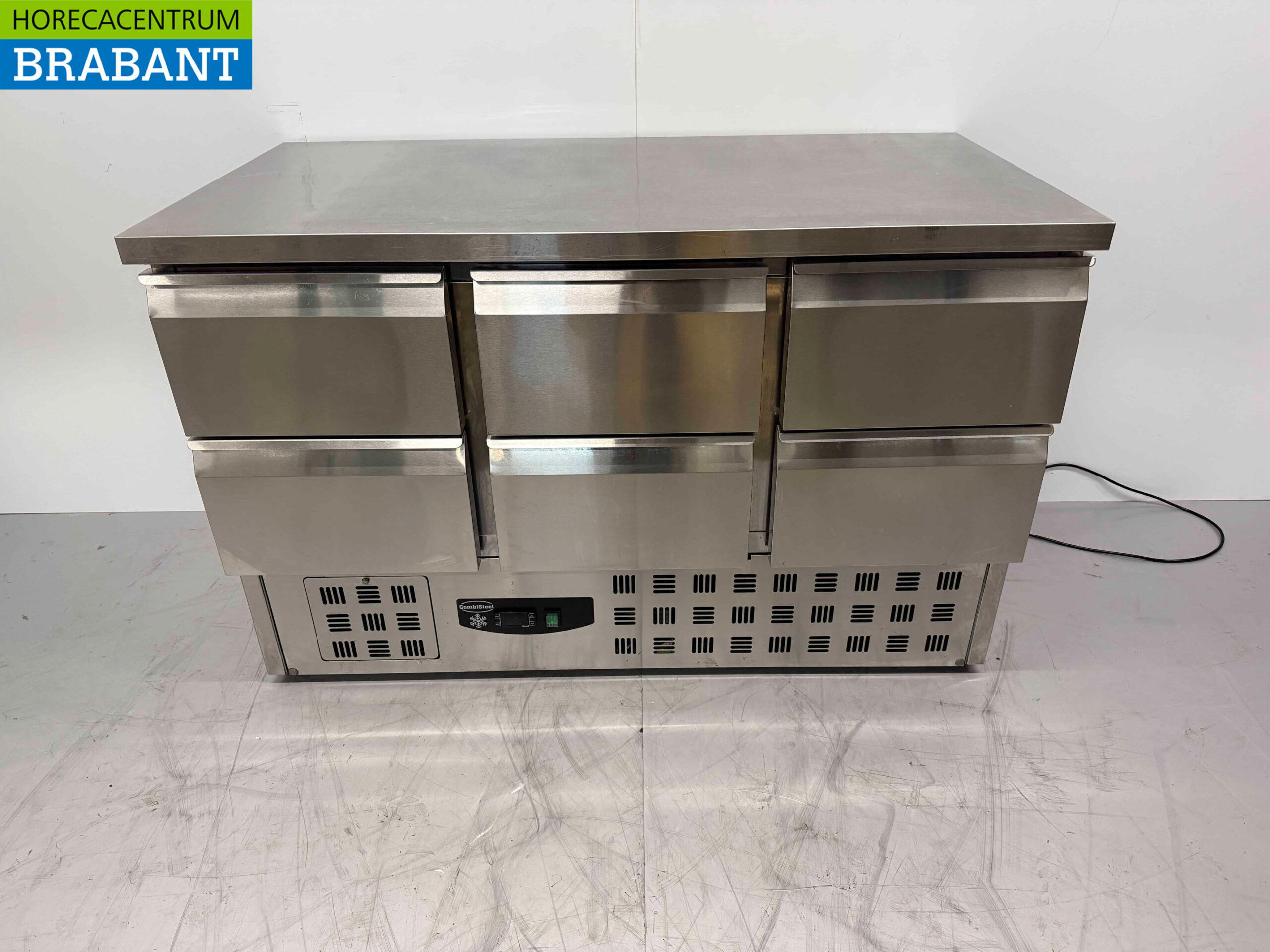 Stainless steel Combisteel Refrigerated Workbench 6 drawers 137 cm 230V Horeca
